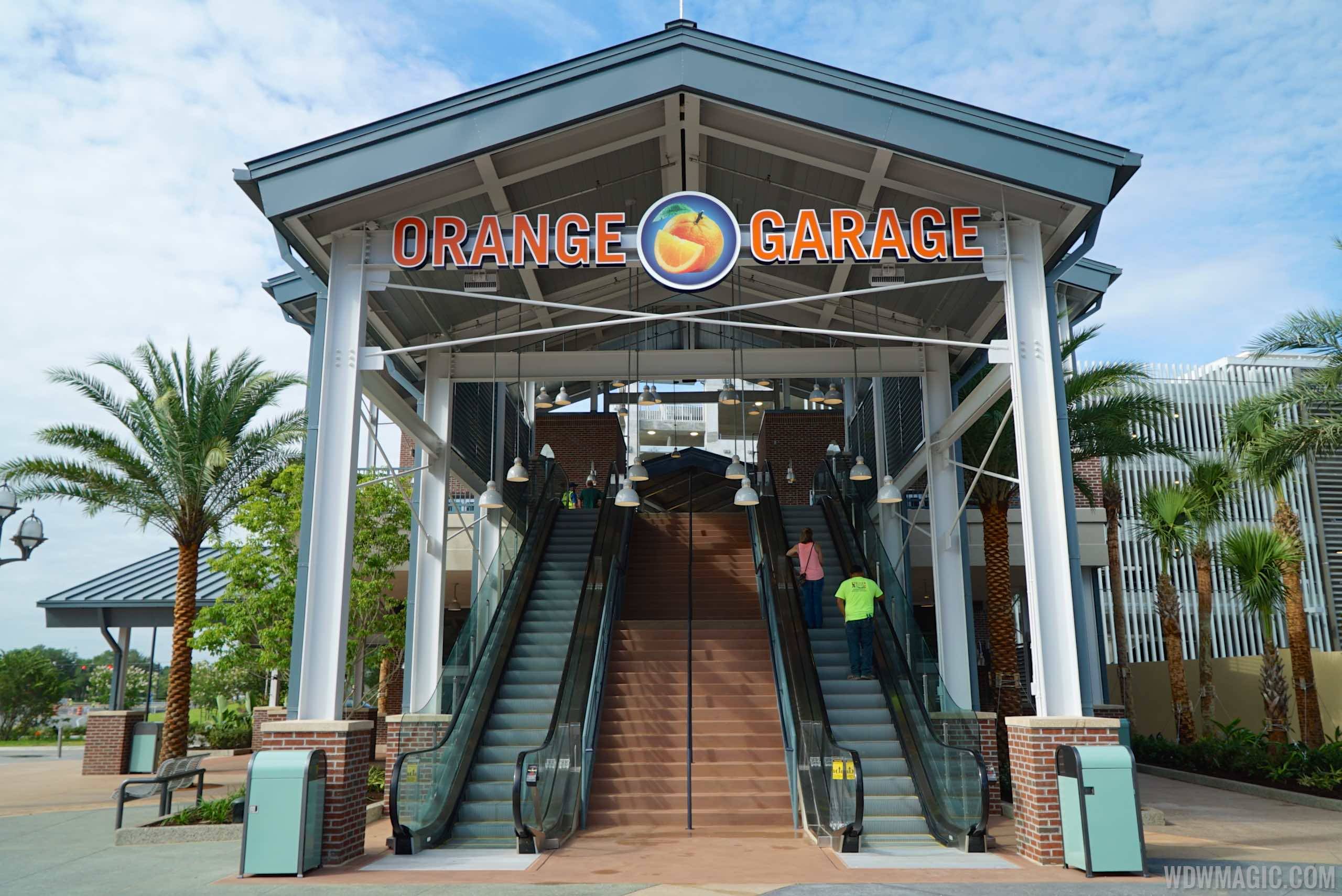Disney Springs West Side Orange Parking Garage connector opening