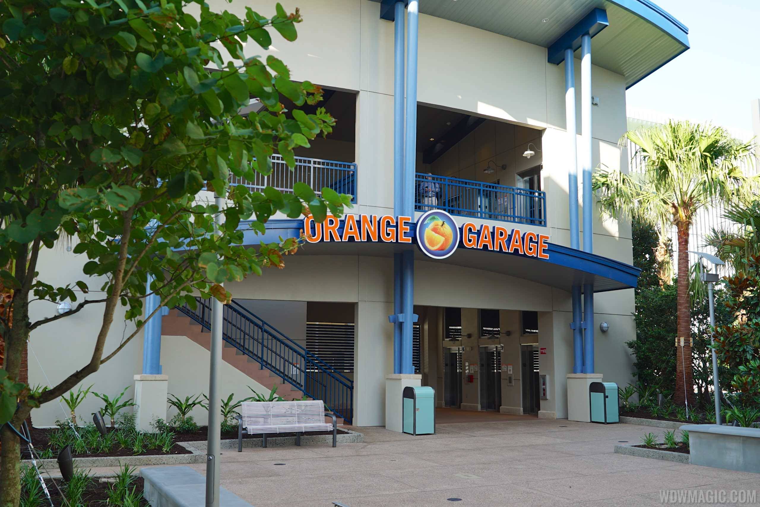Disney Springs Orange Parking Garage east connector - Exterior ground level