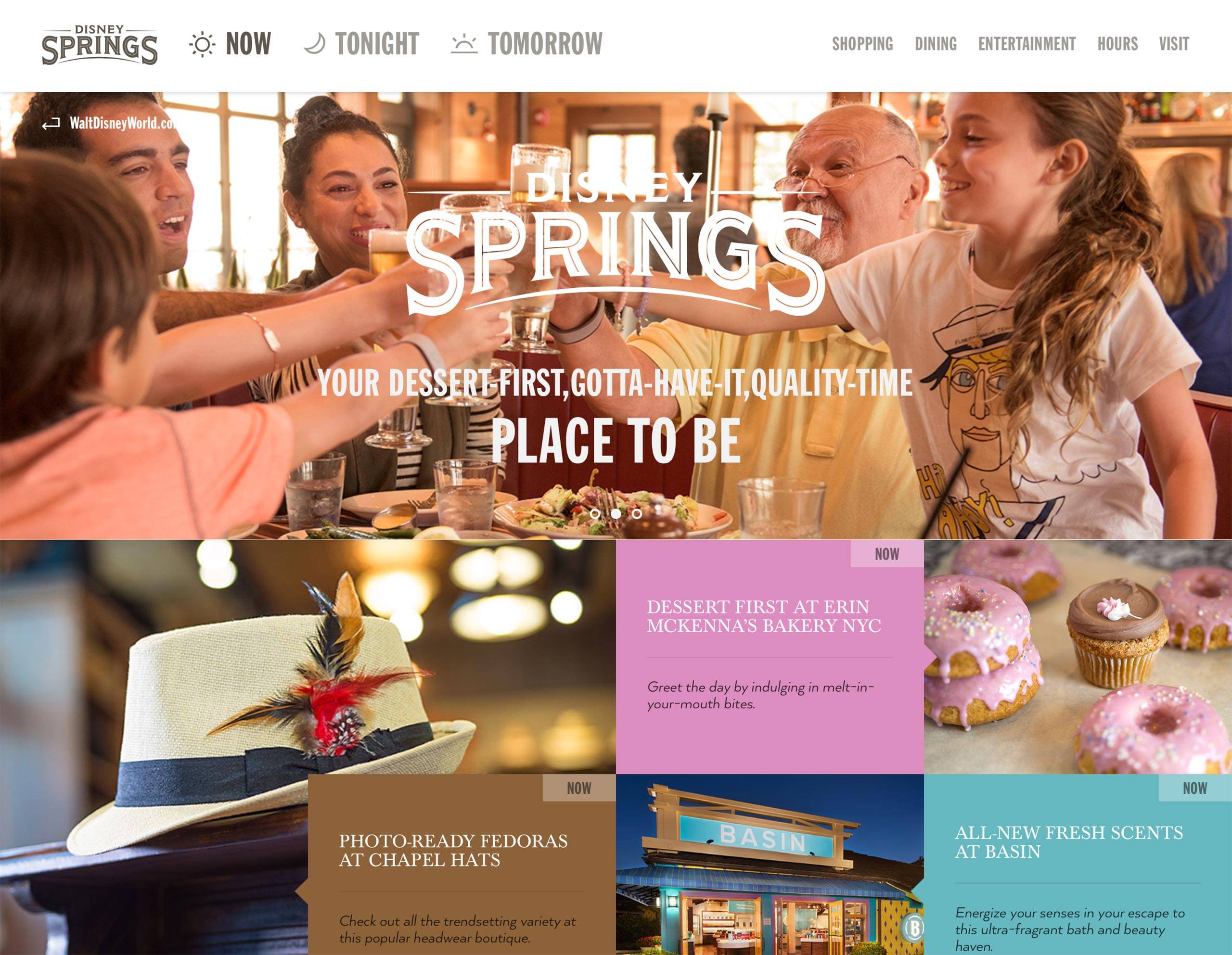 Disney Springs official website screenshot