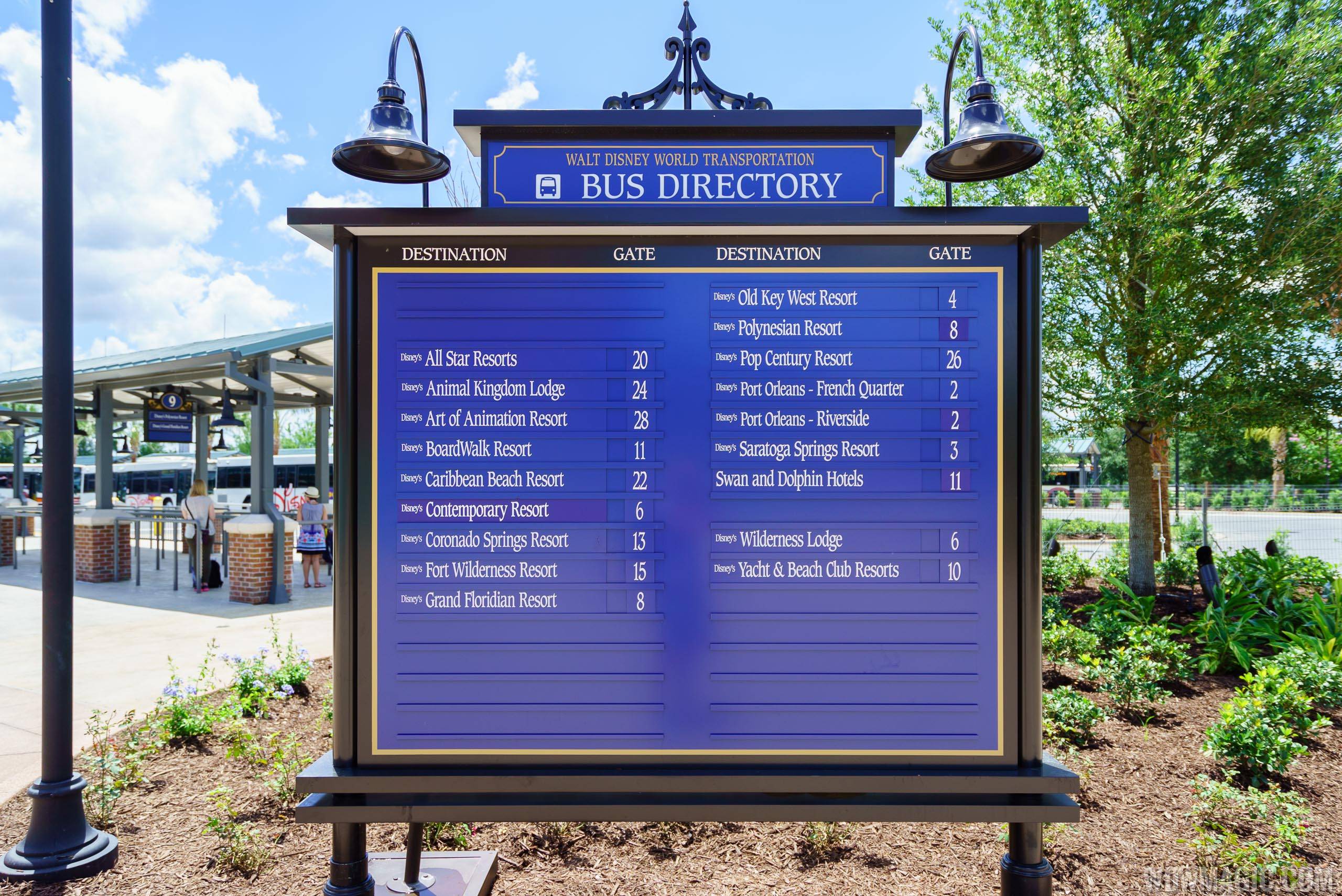 Disney Springs bus stop directory