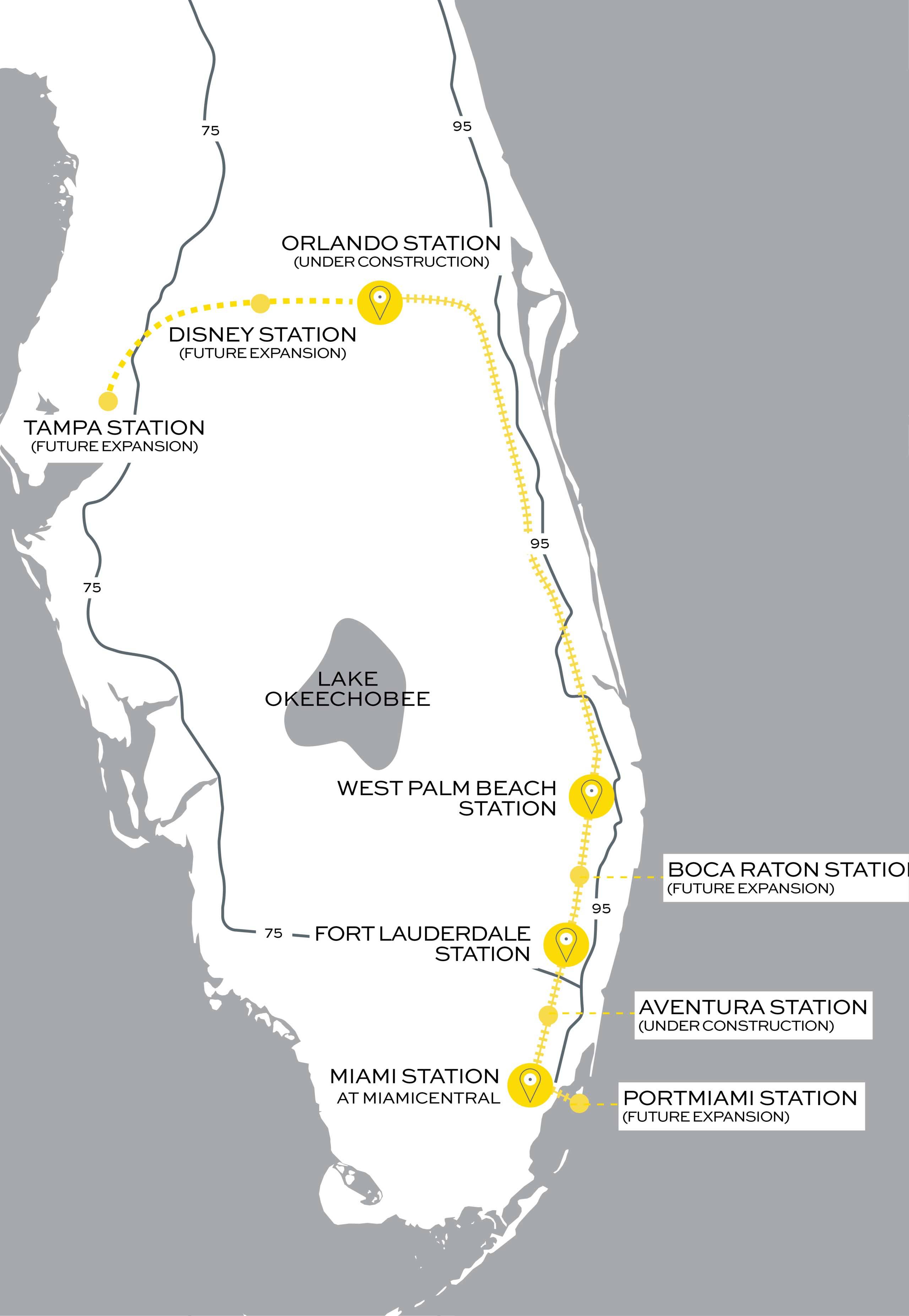 Brightline train service to Walt Disney World via station at Disney Springs appears to be cancelled