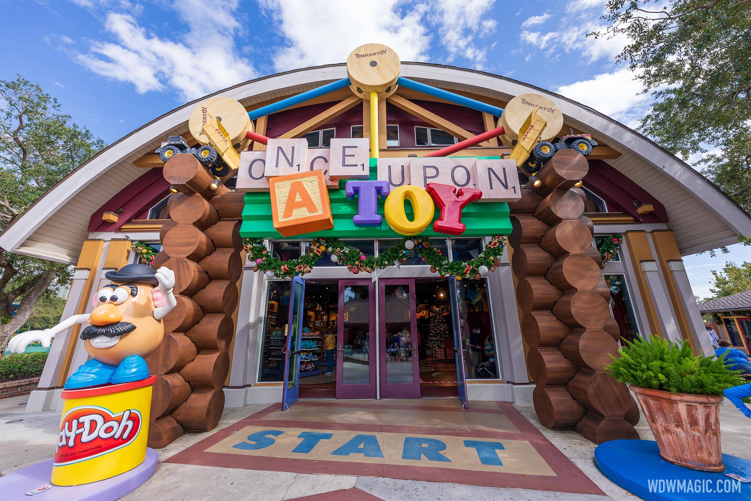 A look at the new physically distanced Santa Claus meet and greet area at Once Upon A Toy in Disney Springs