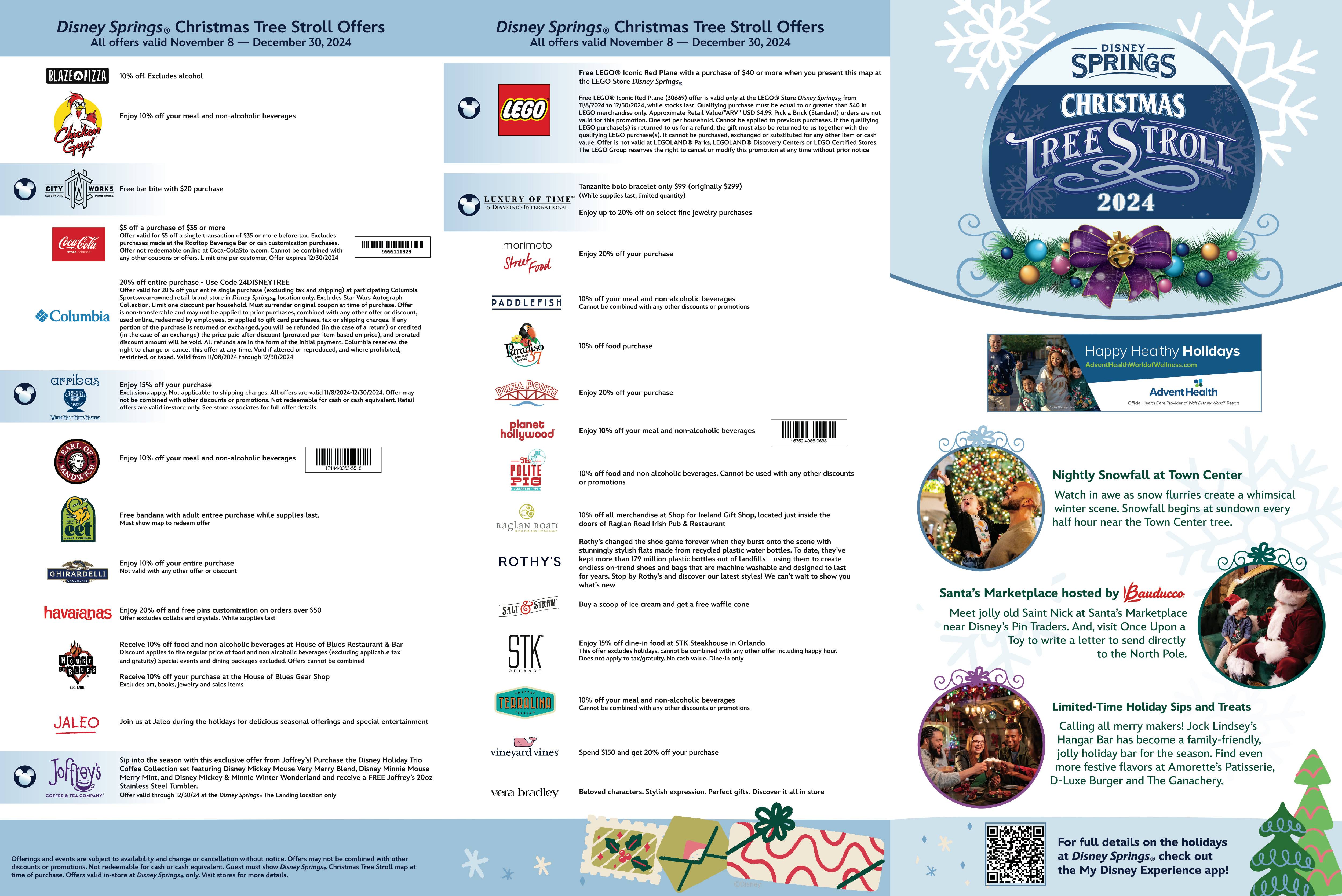 Disney Springs Christmas Tree Stroll Map 2024