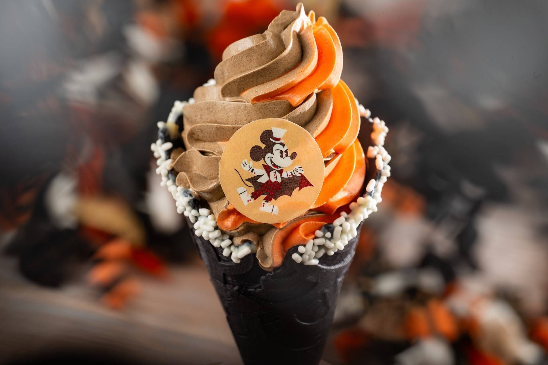 Vampire Mickey Cone Pumpkin and Chocolate Soft Serve