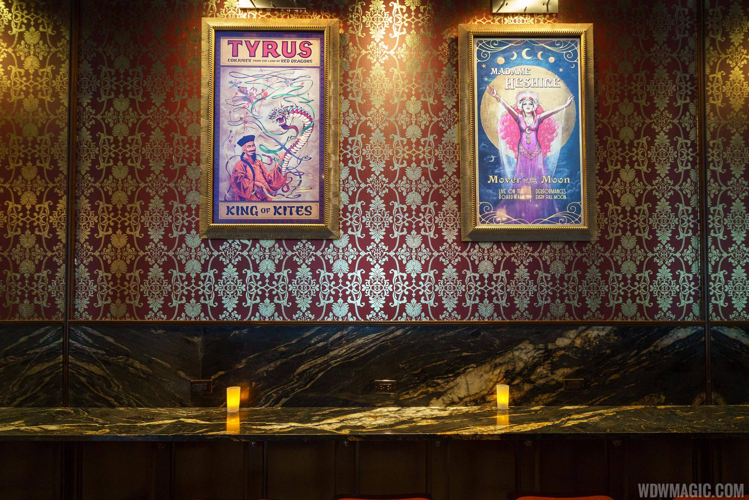 AbracadaBAR counter and enchanted posters