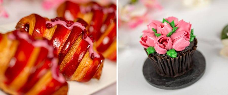 Mother’s Day Croissant and Bouquet of Roses Cupcake