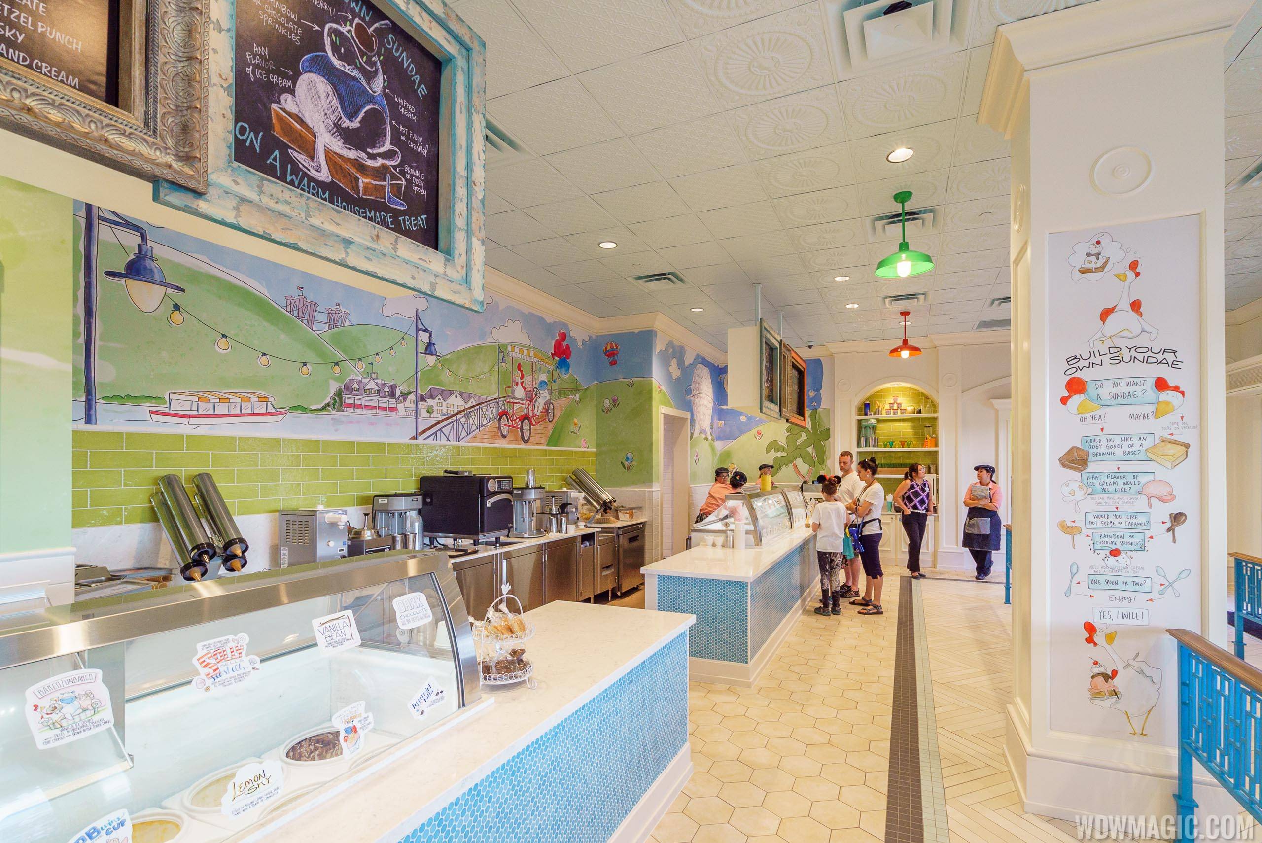A view inside the original Ample Hills Creamery at Disney's BoardWalk