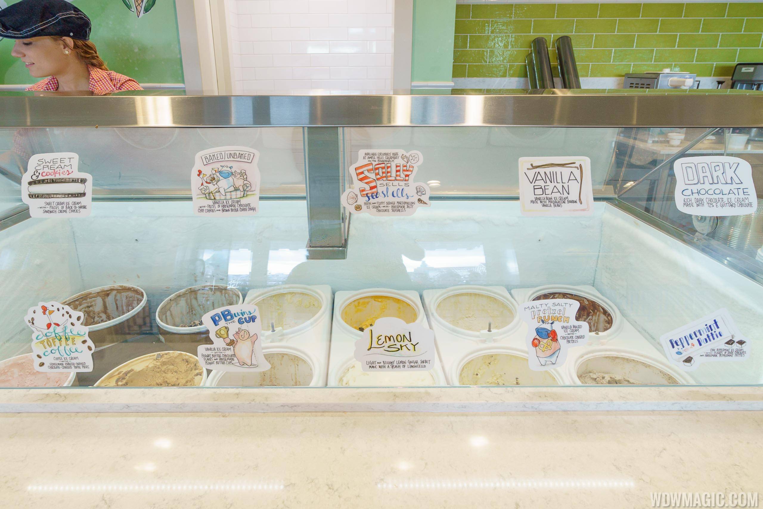 Ample Hills Creamery flavors at Disney's BoardWalk