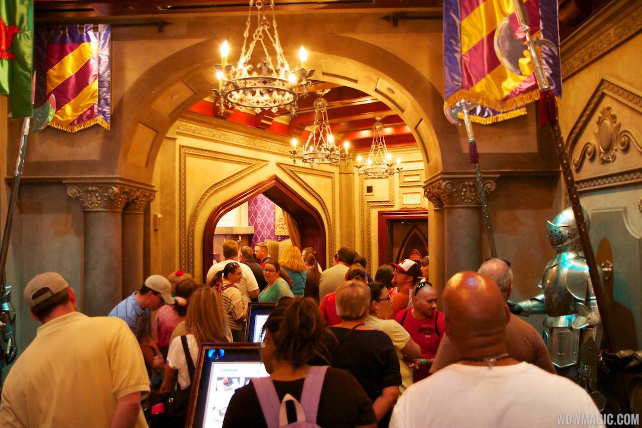Be Our Guest Restaurant lunch - queuing in the Armory Room