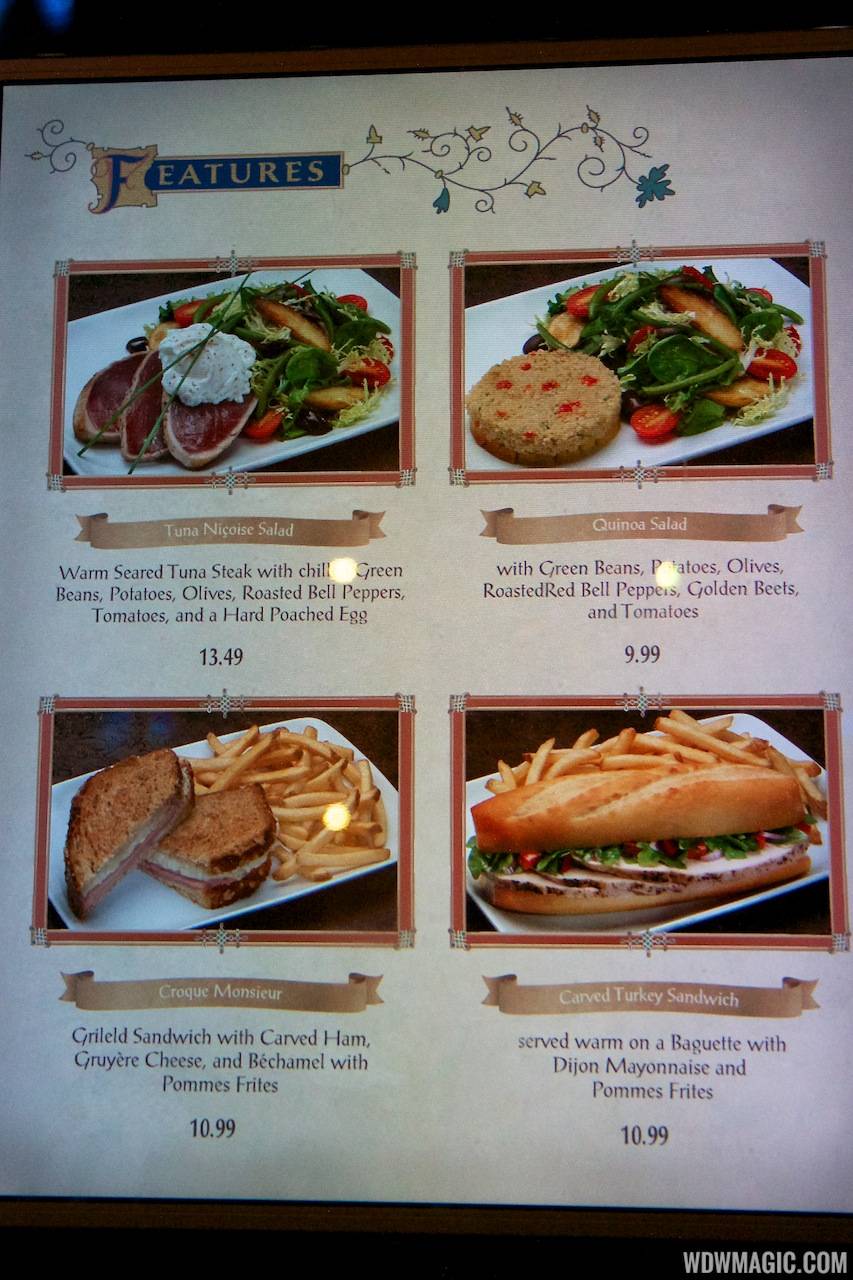 Be Our Guest Restaurant lunch - menu displays in the Armory Room