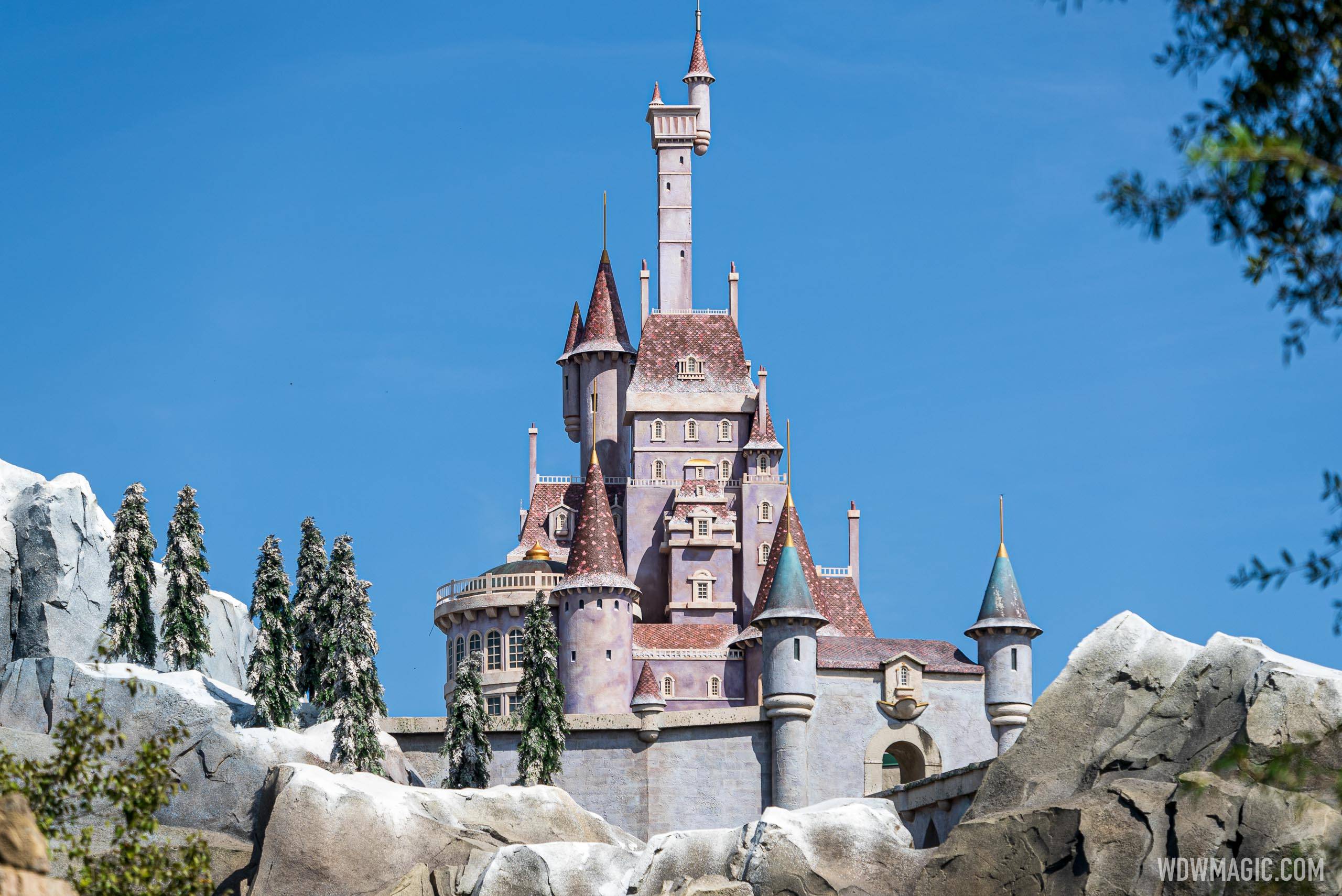 Scaffolding down at Be Our Guest Restaraunt reveals restored Beast's castle that looks better than ever