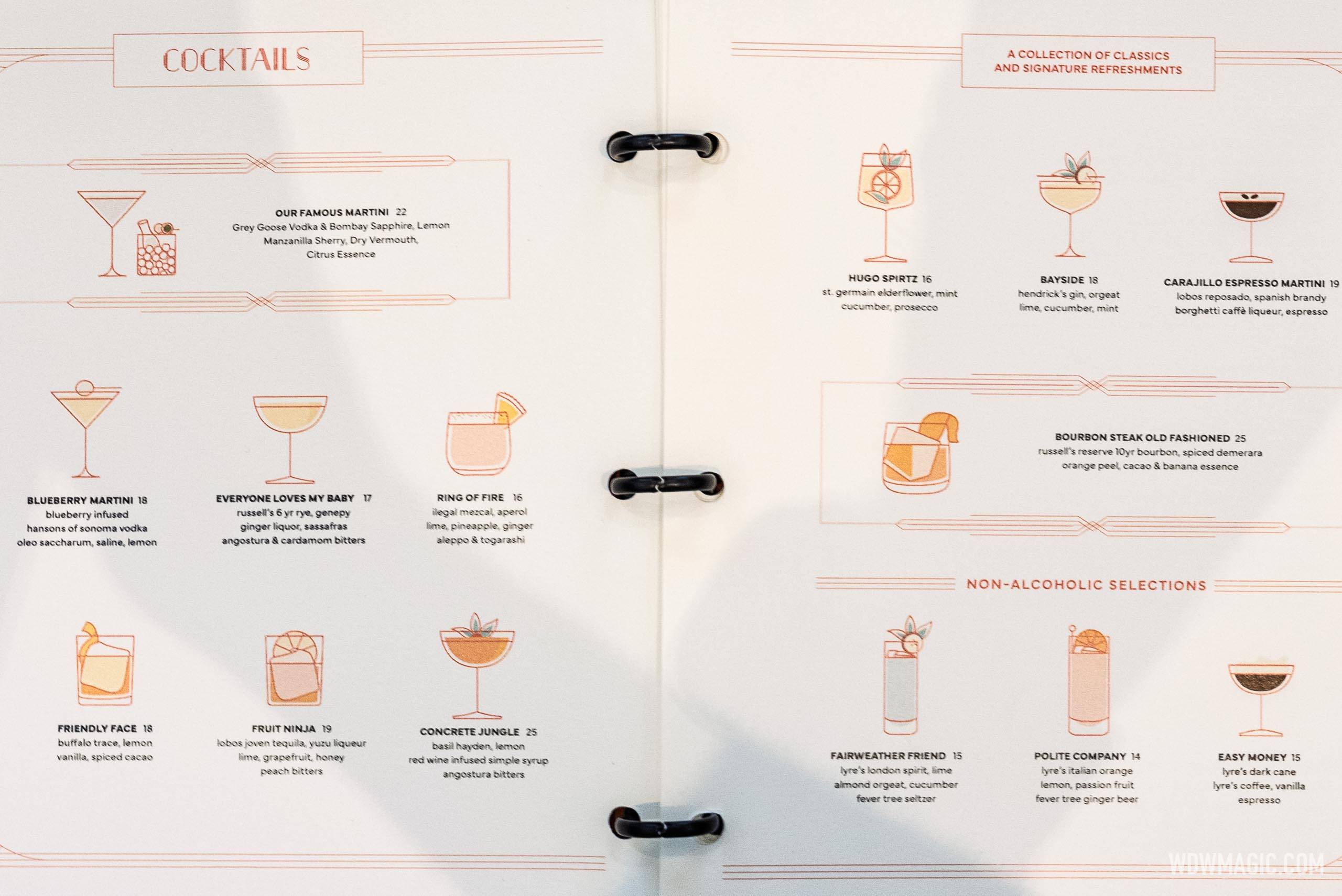Bourbon Steak Orlando Drink Menu