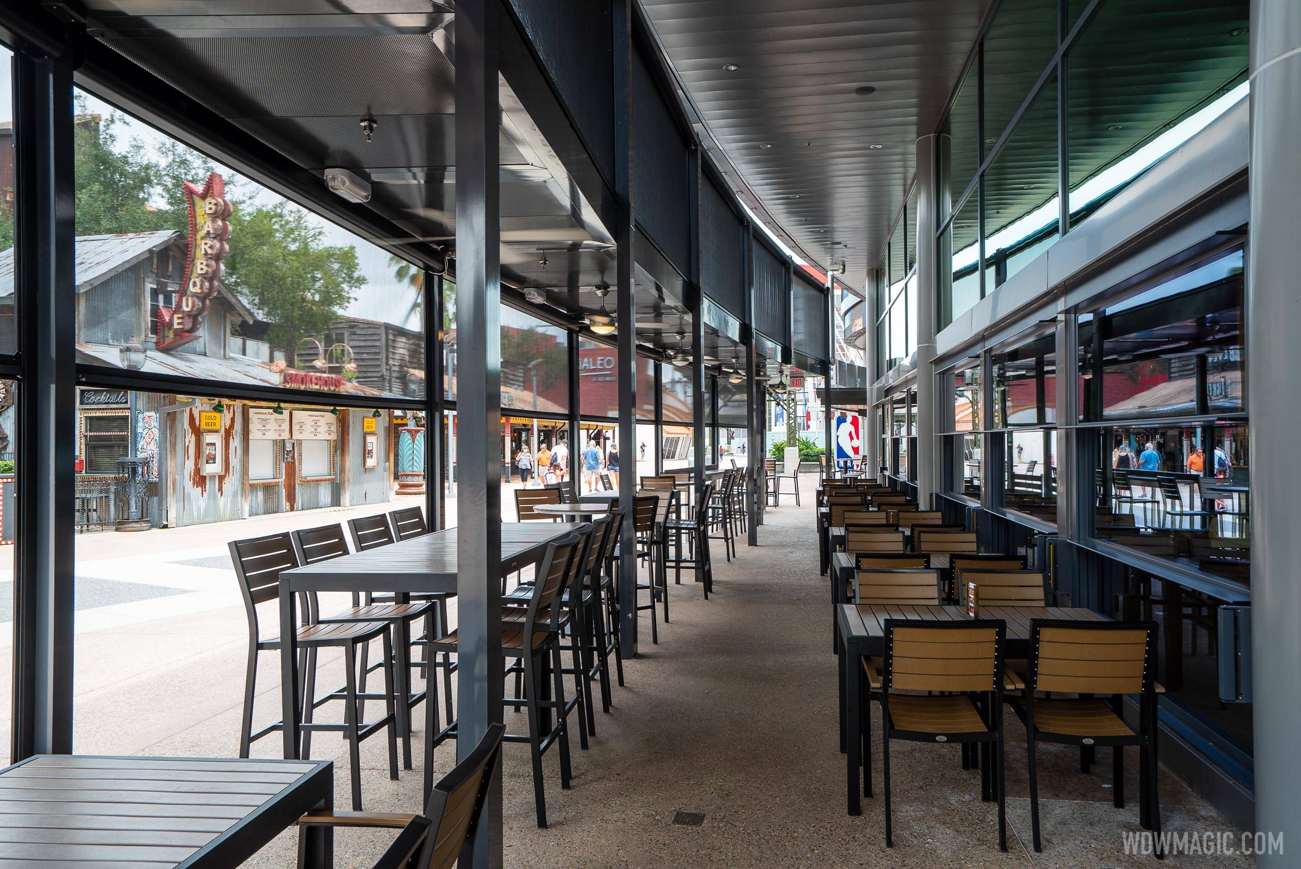 Completed outdoor seating canopy at City Works Eatery and Pour House