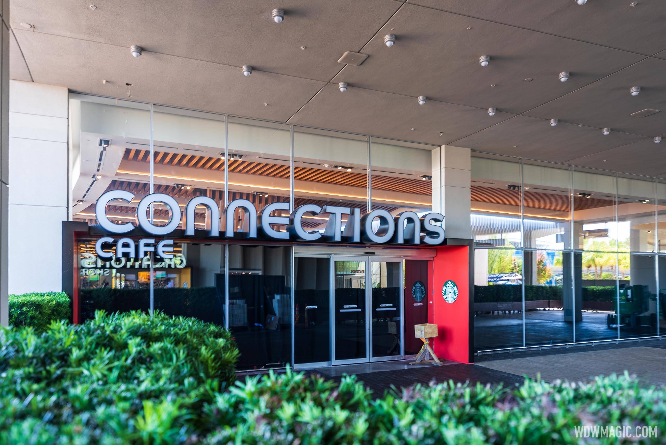 Connections Cafe remains behind rolling bushes