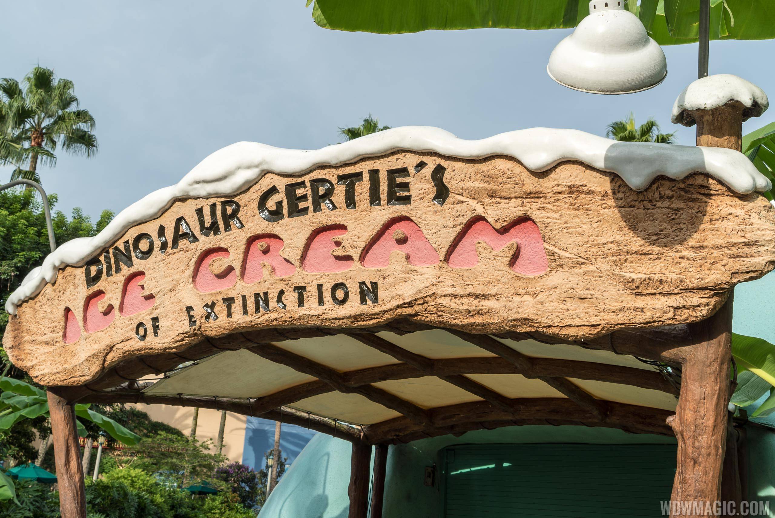 Dinosaur Gerties Ice Cream of Extinction signage