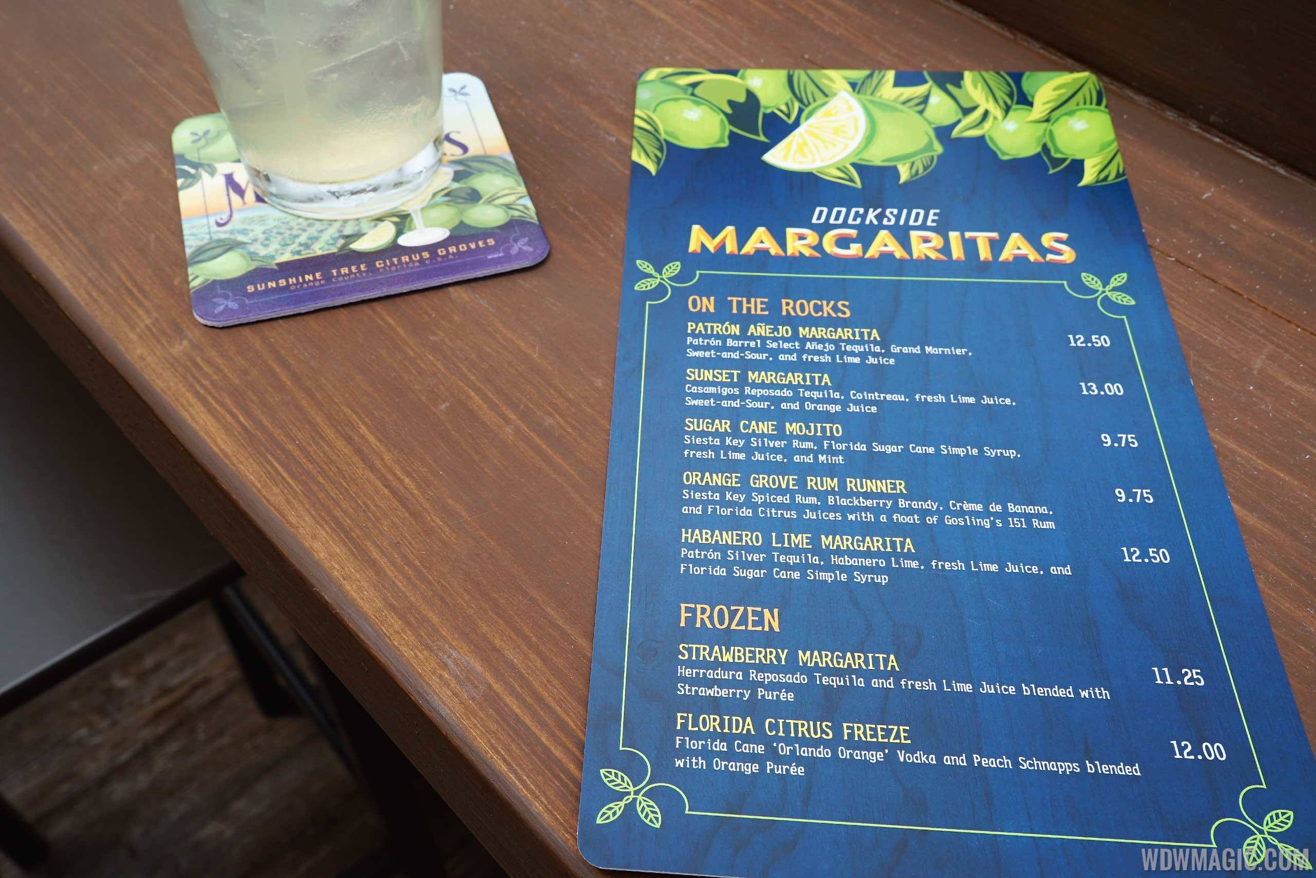 Dockside Margaritas - Menu
