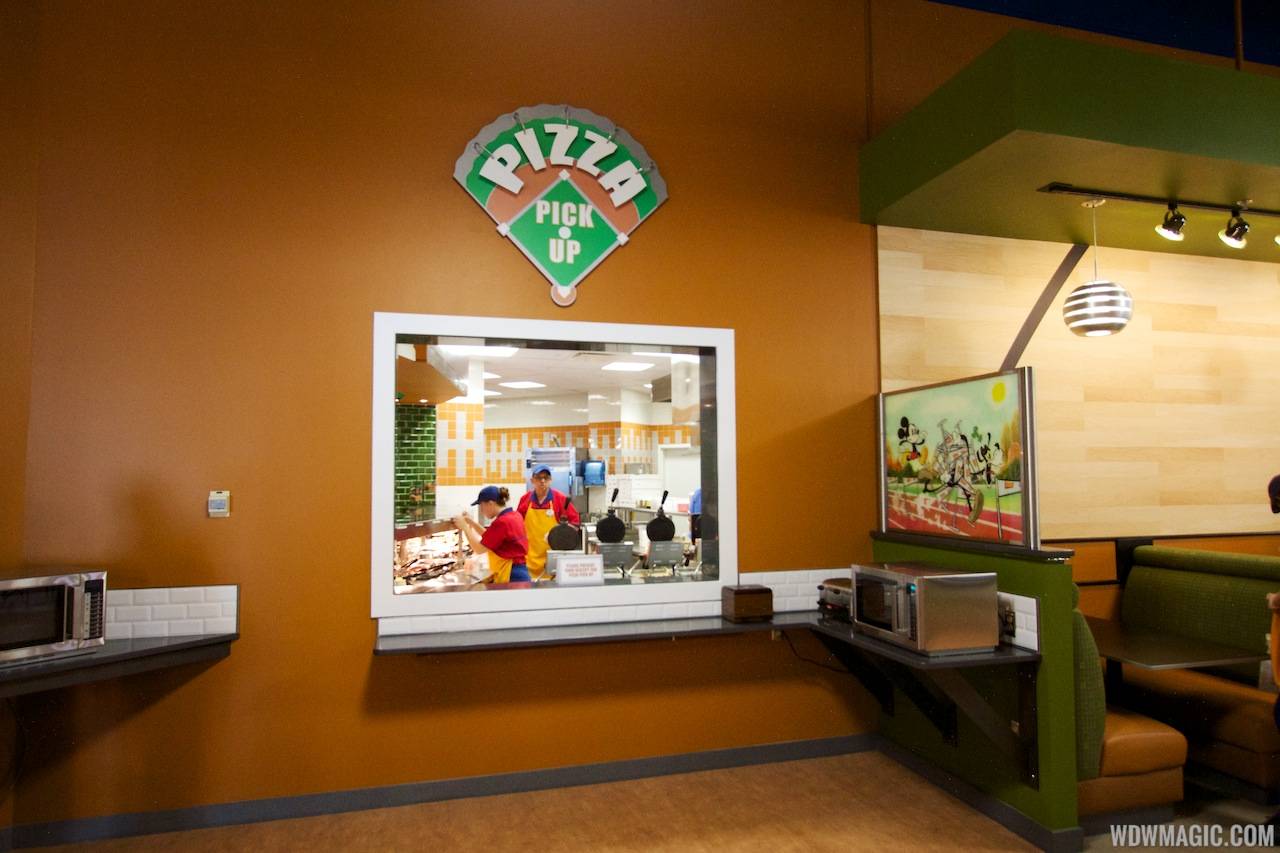 New All Star Sports End Zone Food Court - Pizza pickup window