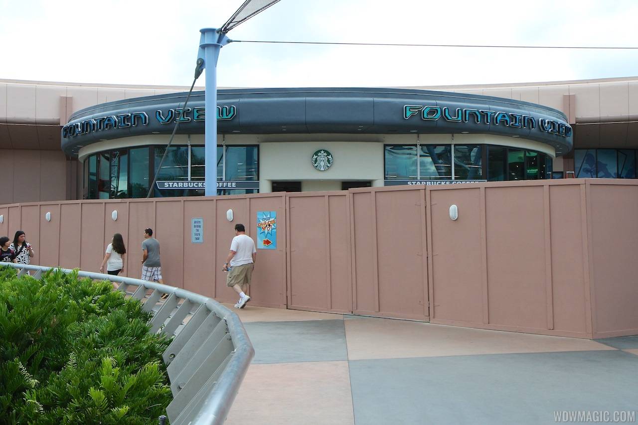PHOTOS - Epcot's Fountain View Starbucks gets signage as opening nears