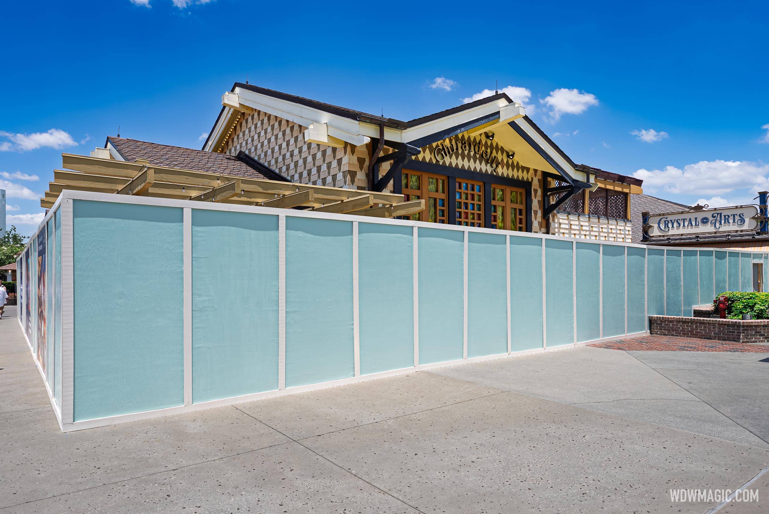 Construction Walls Up at Ghirardelli's Original Disney Springs Marketplace Location