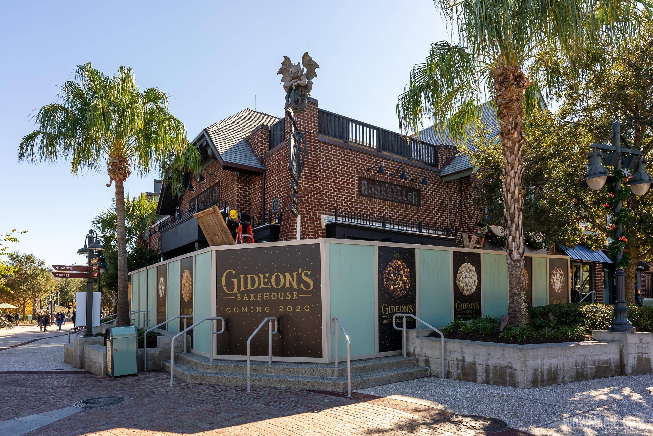 PHOTOS - Gargoyle sits atop Gideon's Bakehouse at Disney Springs as opening nears