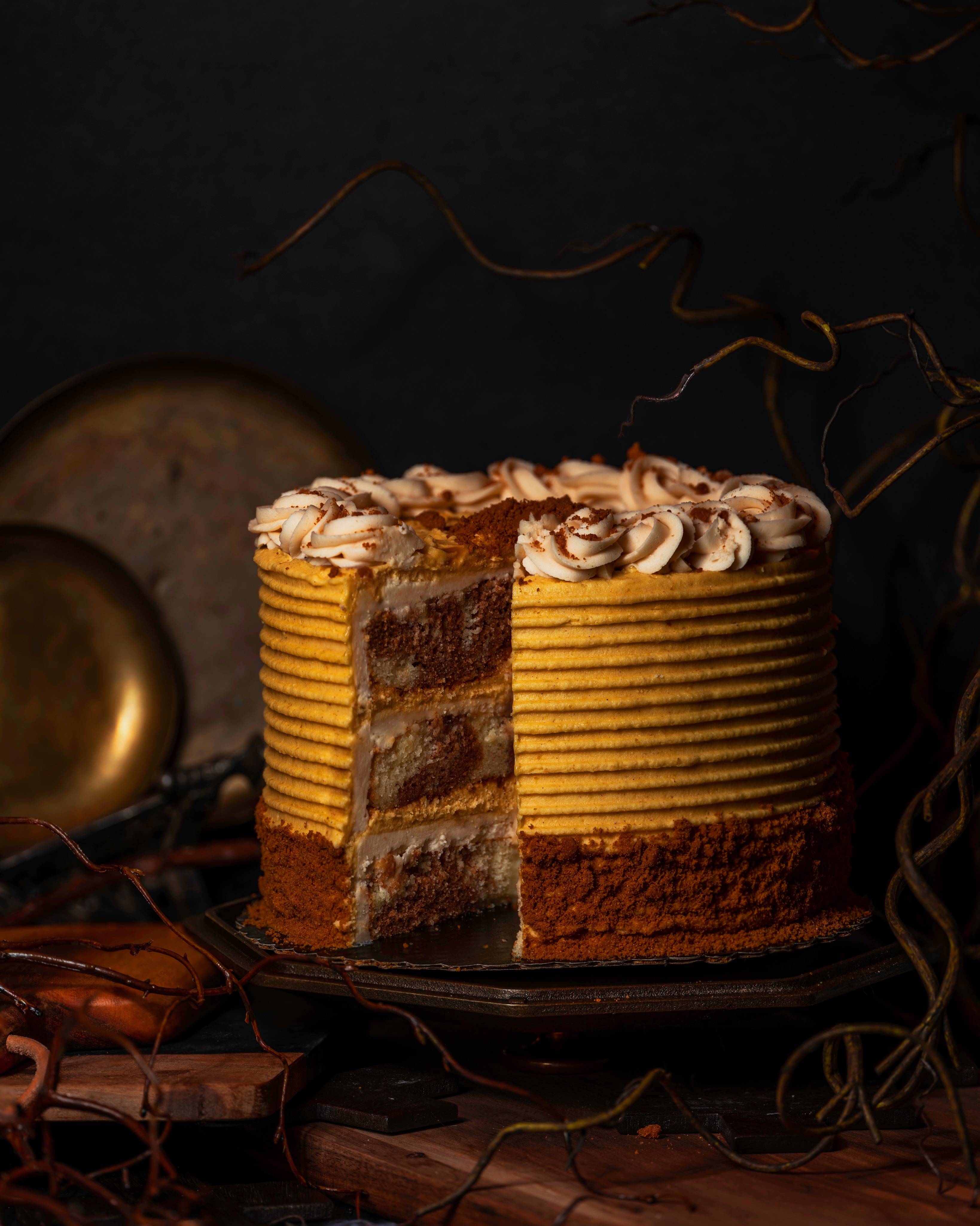 The Pumpkin Caramel Double Frosted Cake