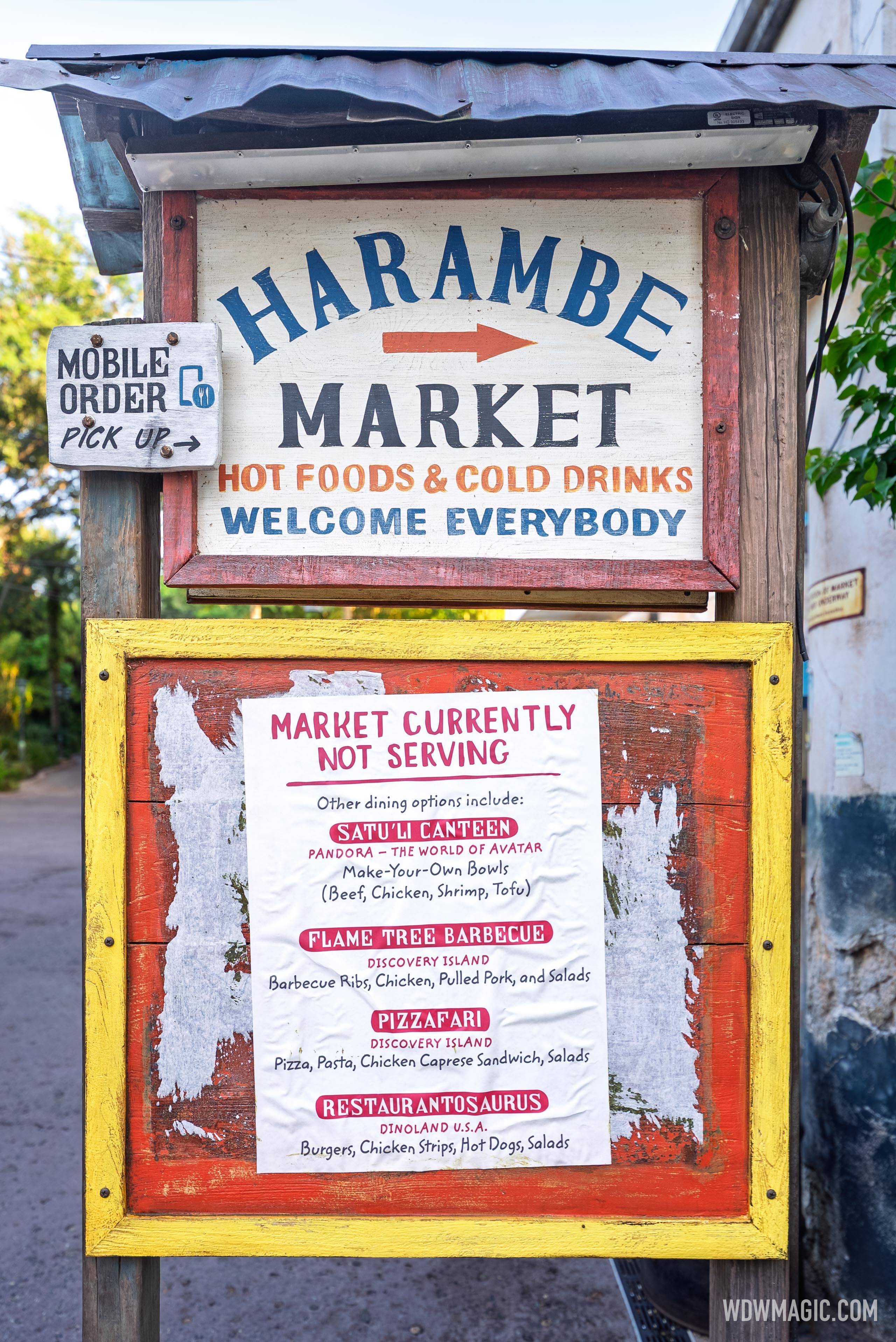 Harambe Market Closed for Refurbishment