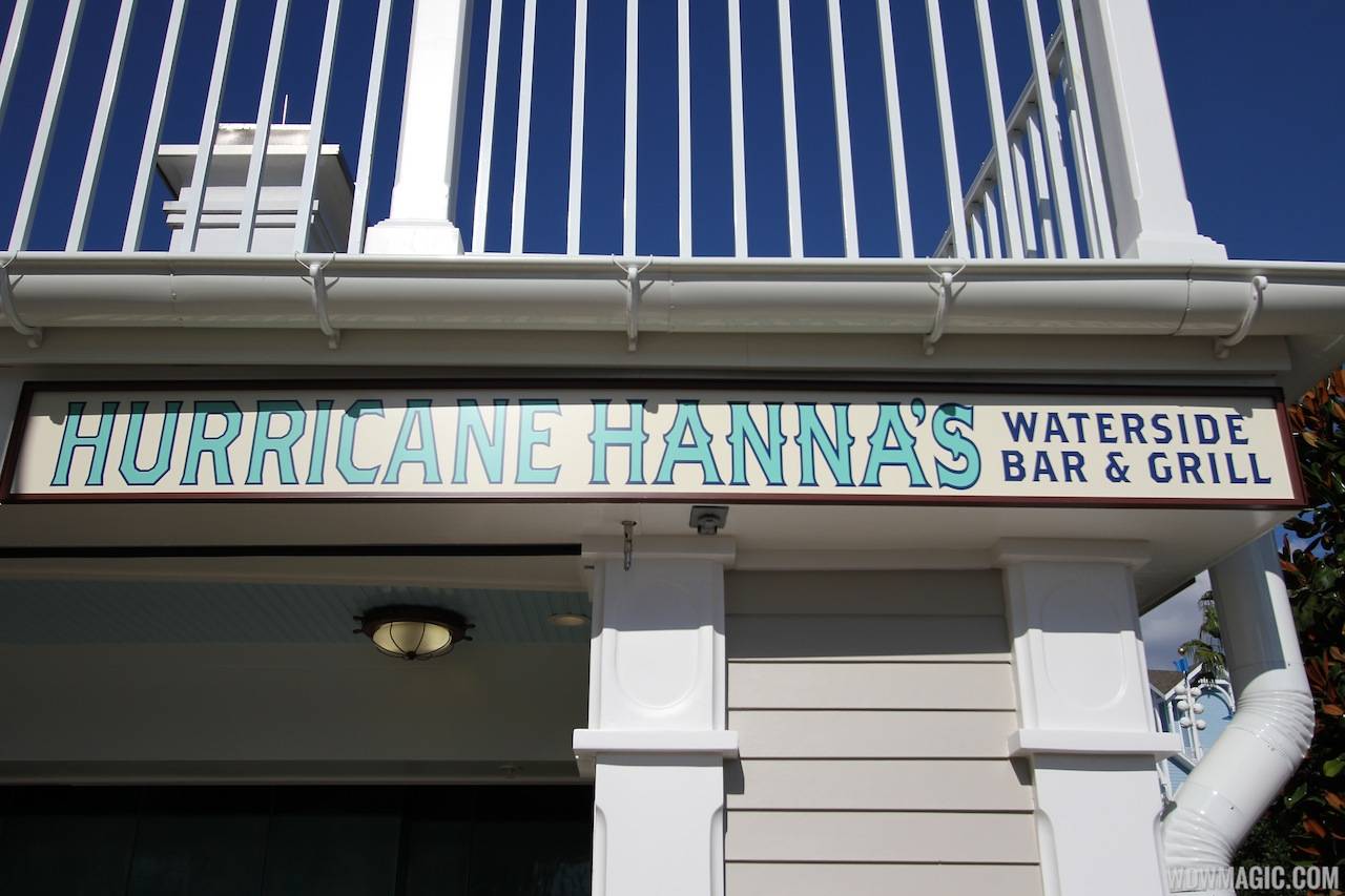 Newly refurbished Hurricane Hanna's Waterside Bar and Grill - signage