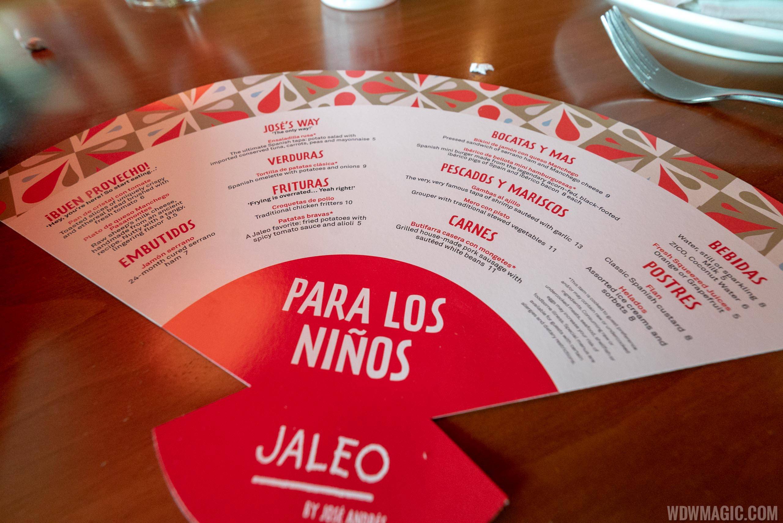 Jaleo Disney Springs - Kids menu