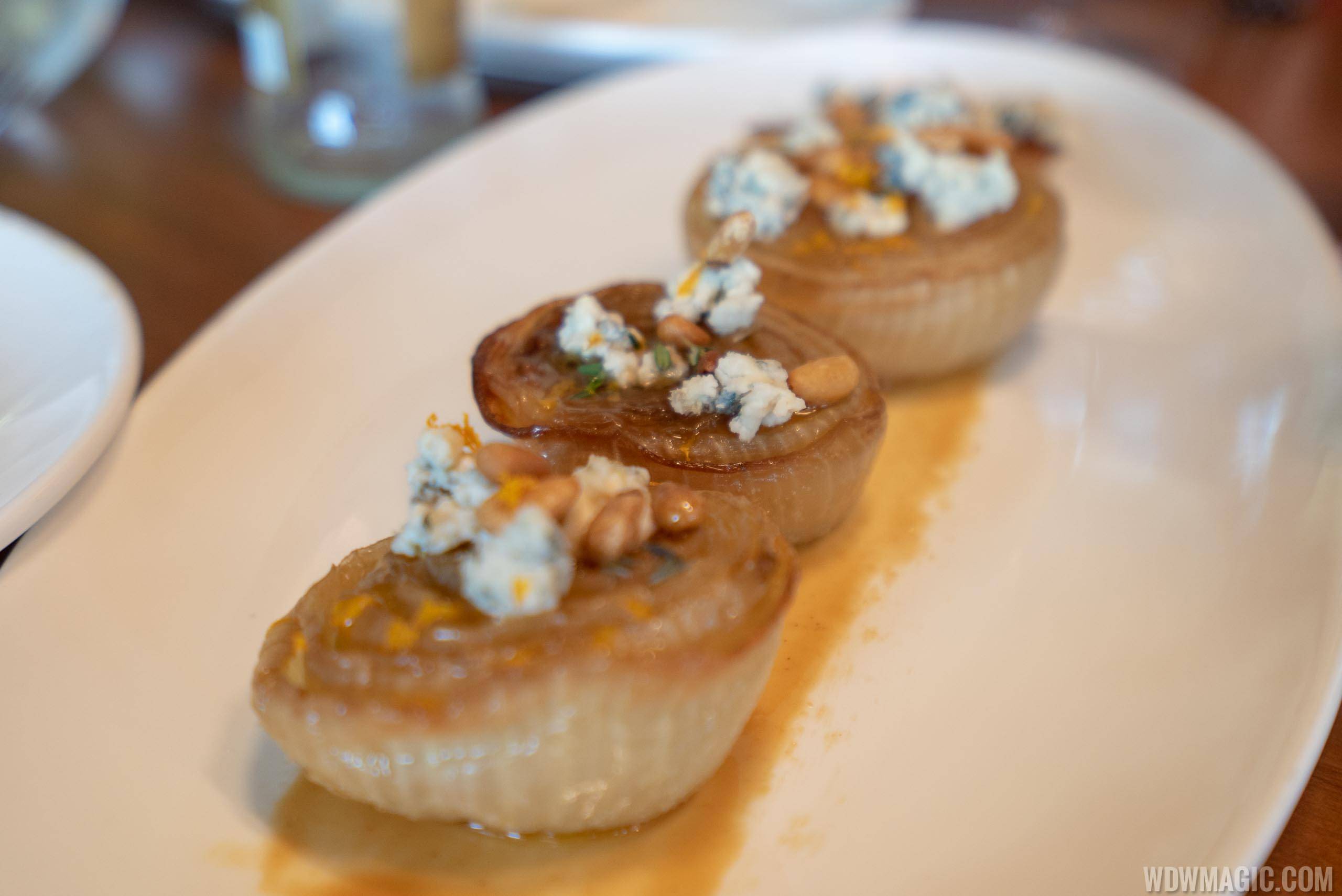 Chef's tasting menu: José's Way - Roasted sweet onions, pine nuts, and La Peral blue cheese