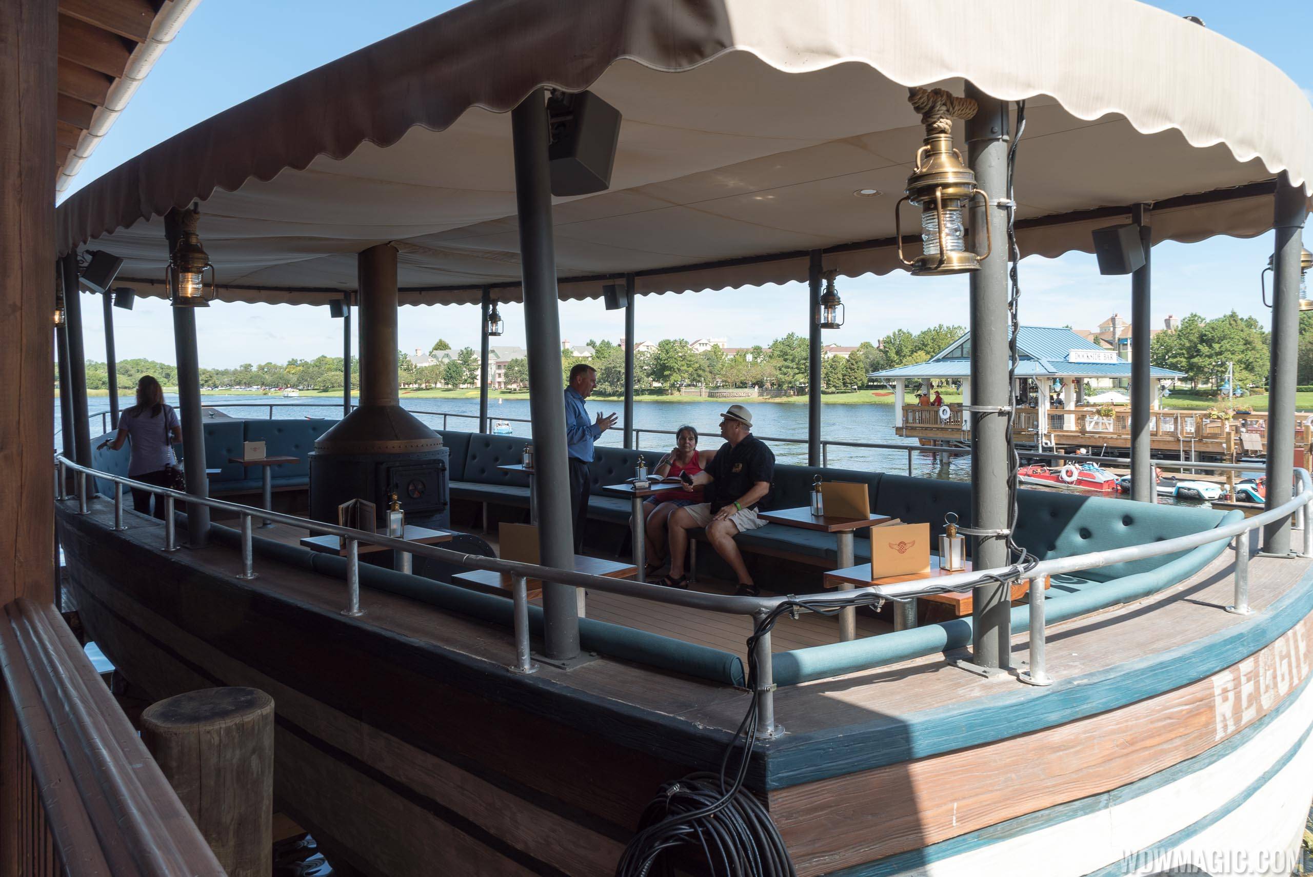 Jock Lindsey's Hangar Bar - Seating on the boat 'Reggie'