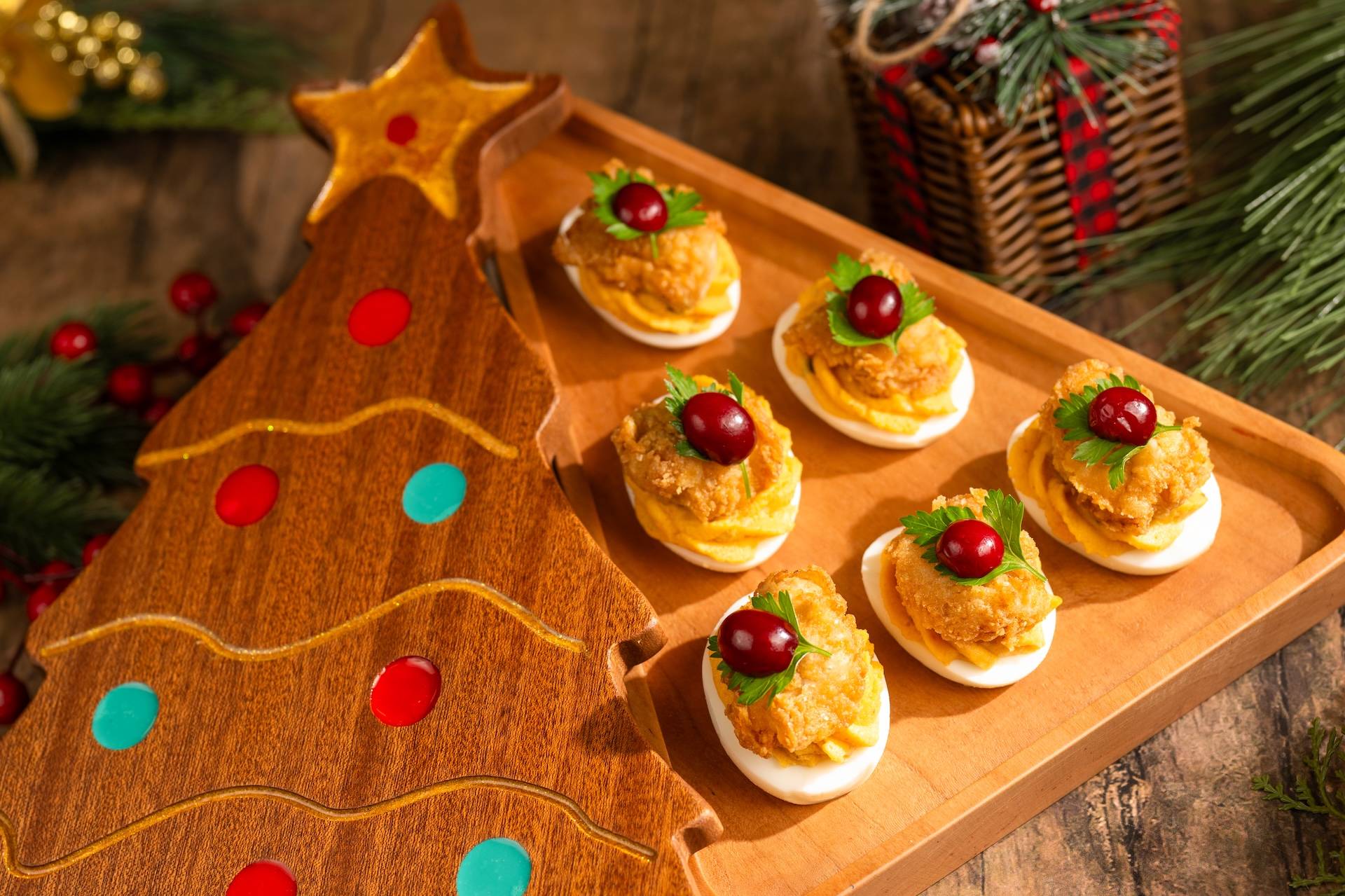 Boughs of Holly Deviled Eggs
