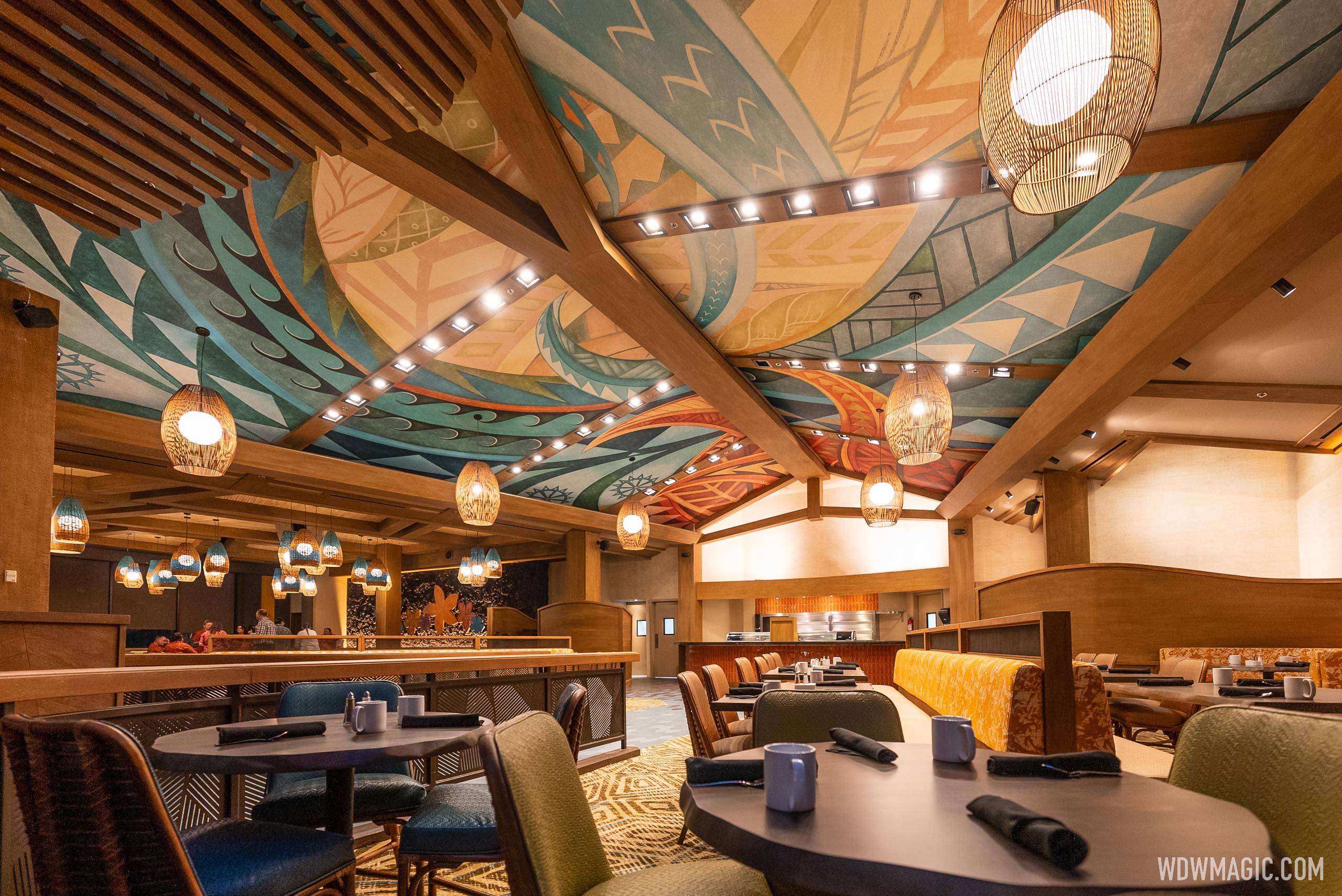 A look inside the completed new-look Kona Cafe at Disney's Polynesian Village Resort