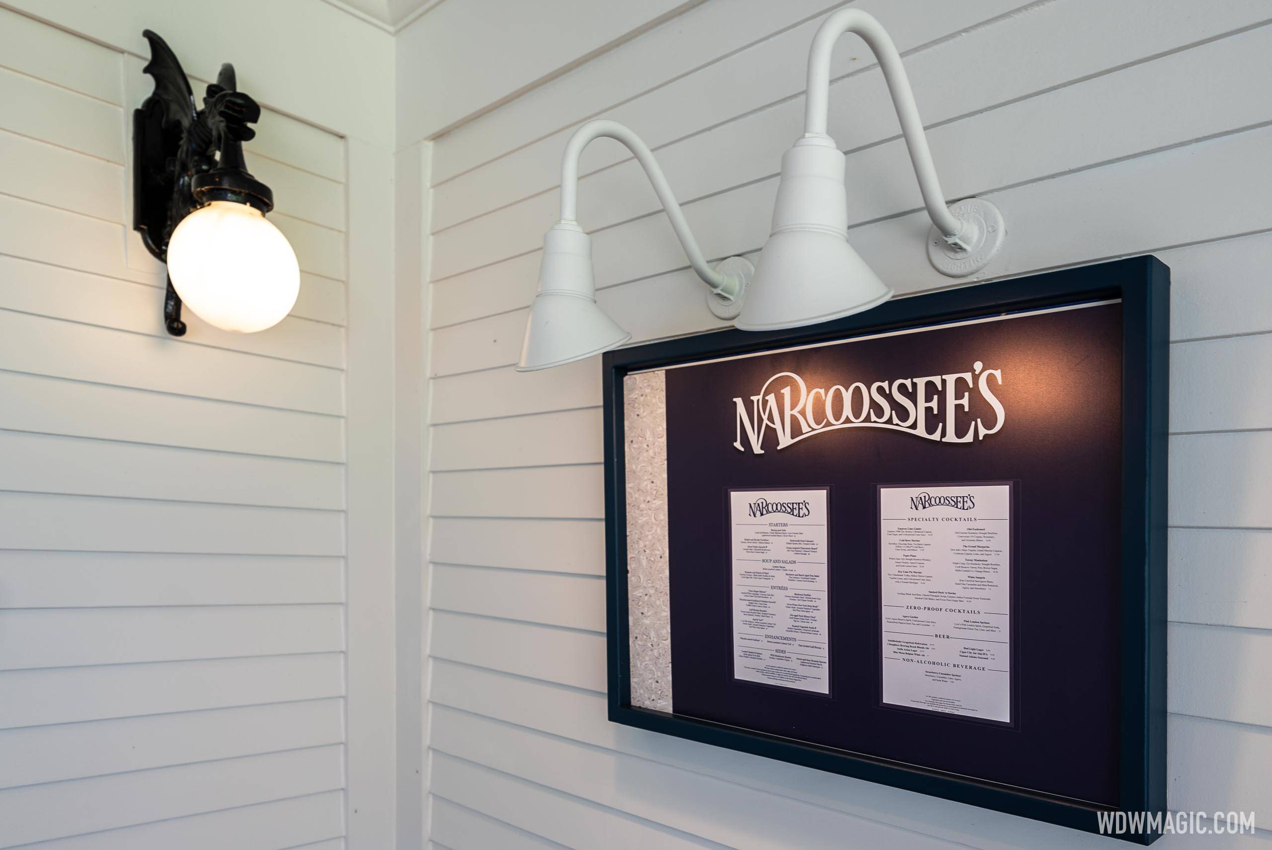 Narcoossee's entrance and menu board
