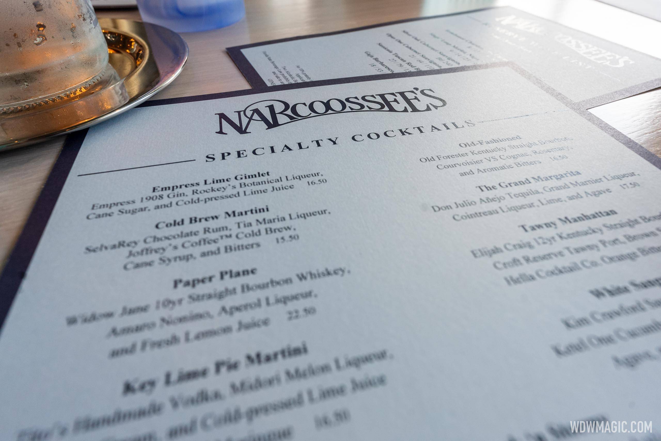 Narcoossee's menu