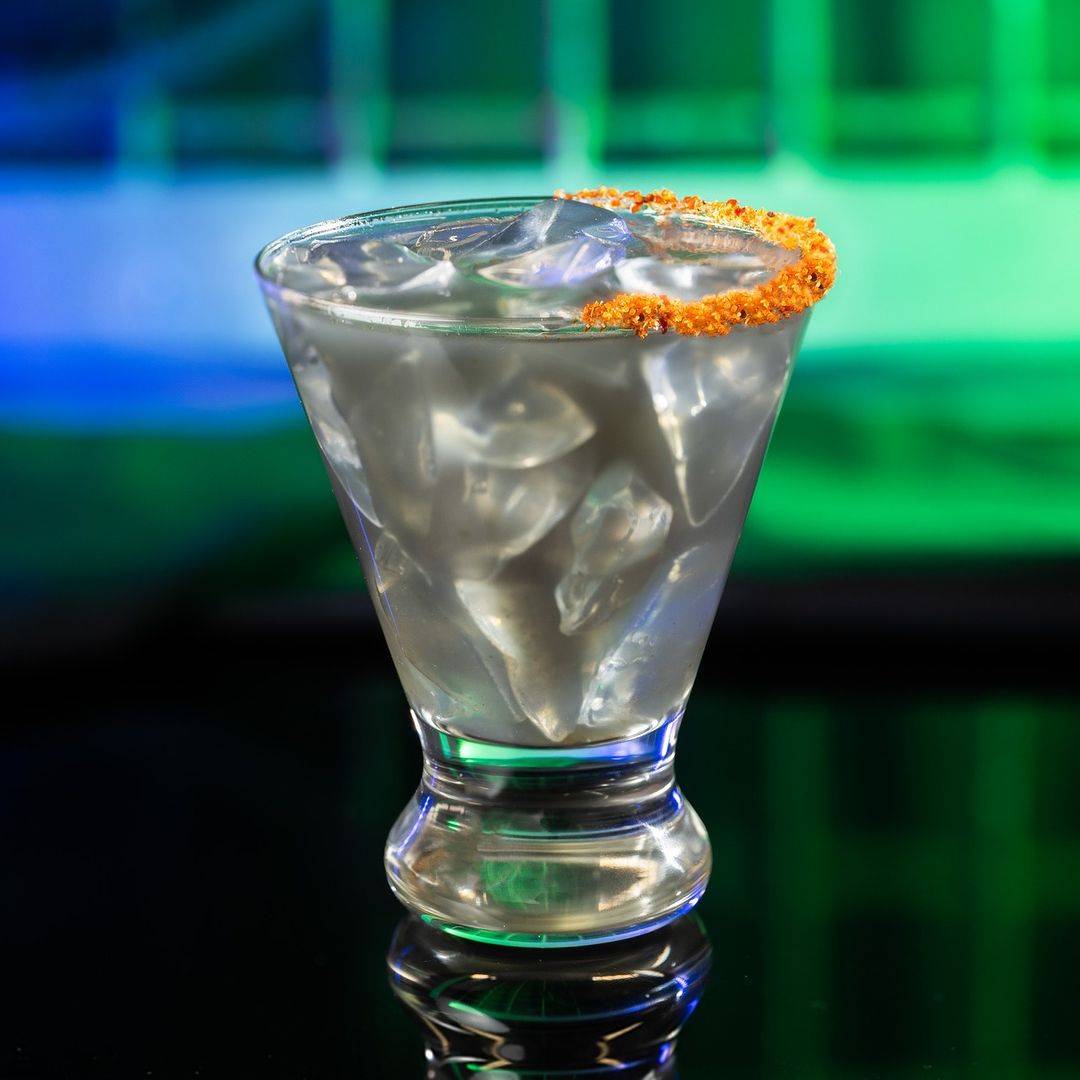 The Sylop: Del Maguey Vida Mezcal, grapefruit juice, lime juice, agave, and jalapeño with a chili-lime-seasoned rim