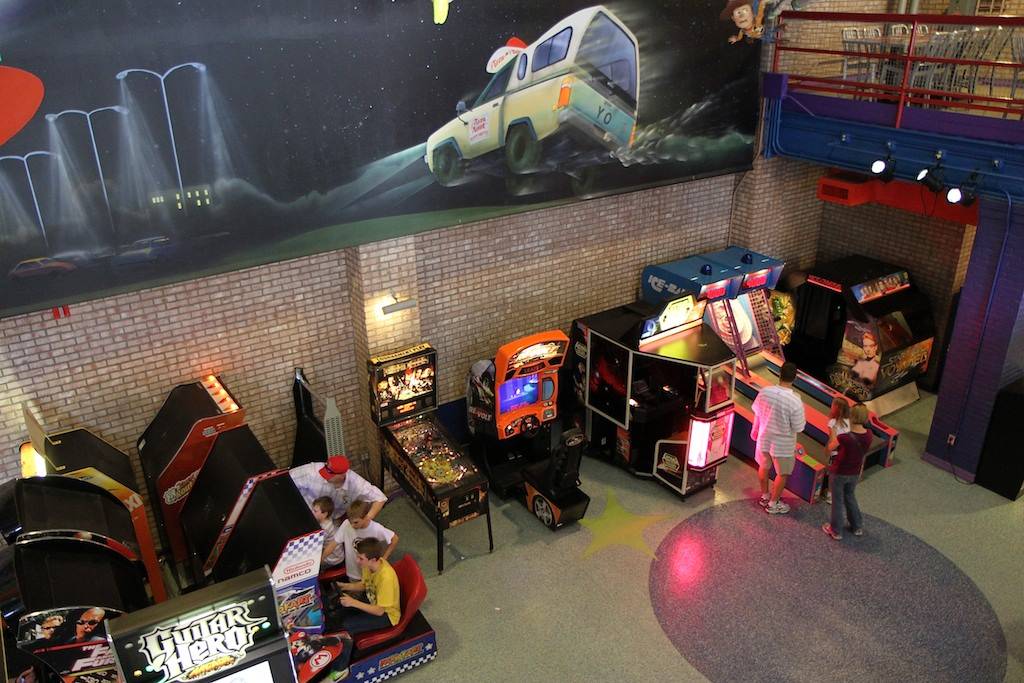 Pizza Planet dining areas and arcade