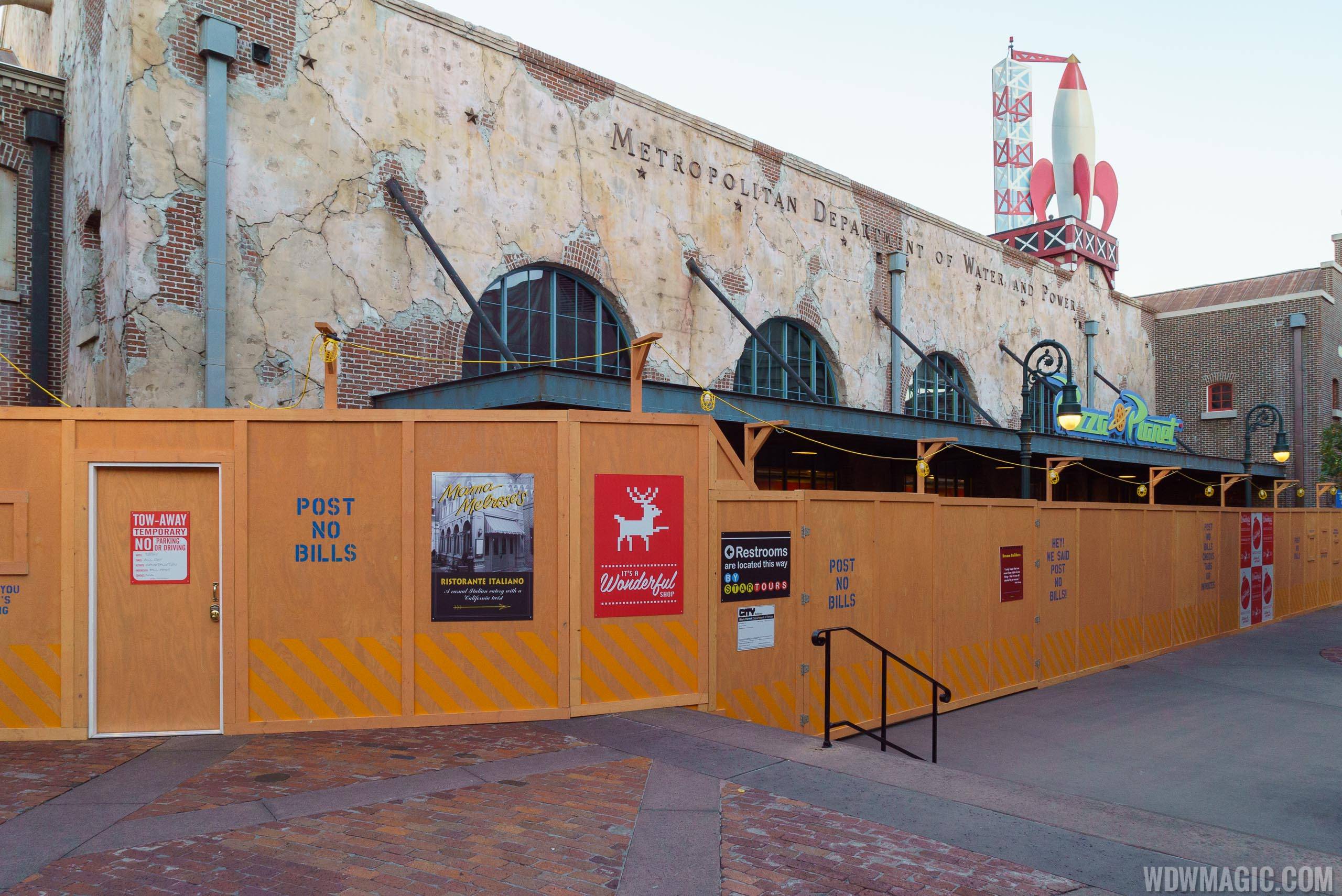 PHOTOS - Pizza Planet walled off as major refurbishment gets underway