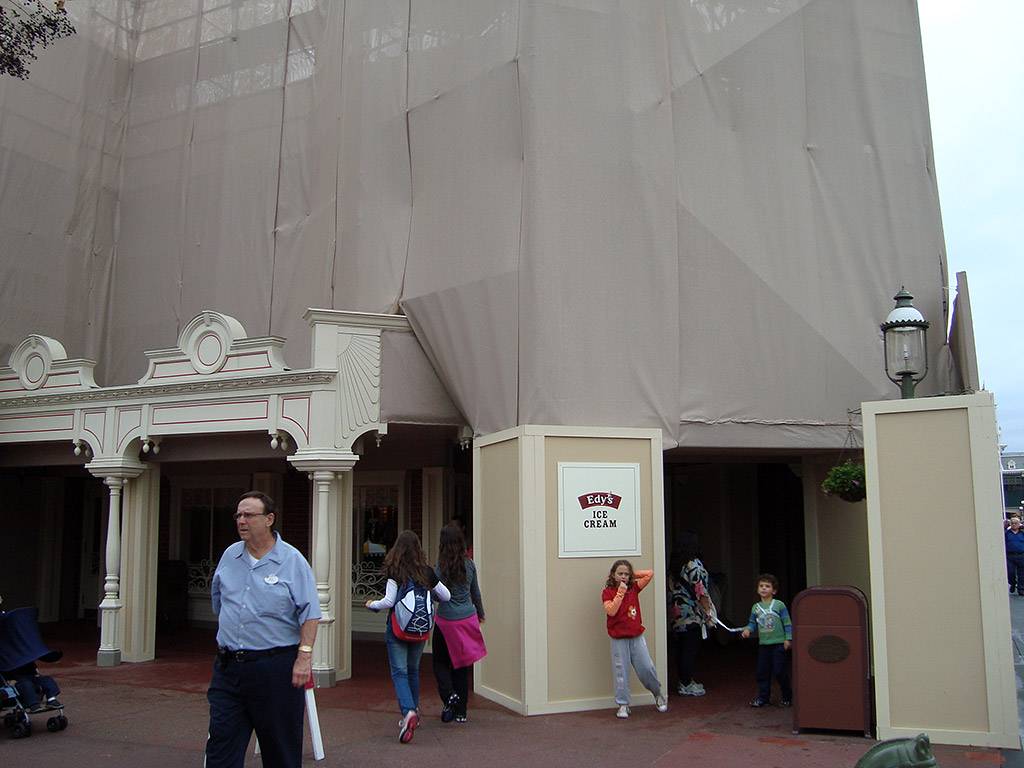 Plaza Ice Cream Parlor under an extensive exterior refurbishment