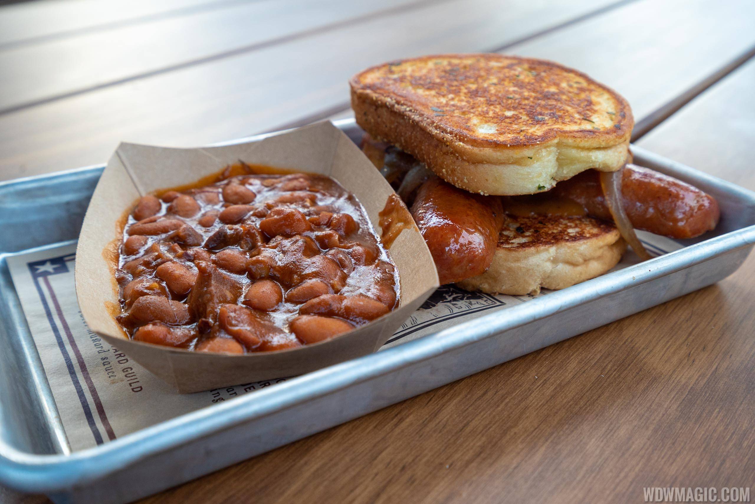 Regal Eagle Smokehouse - South Carolina Smoked Sausage Sandwich with Baked Beans with Burnt Ends