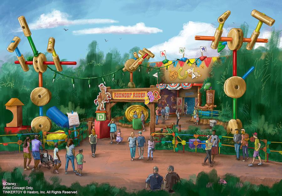 Full video tour of Toy Story Land's Roundup Rodeo BBQ in Walt Disney World