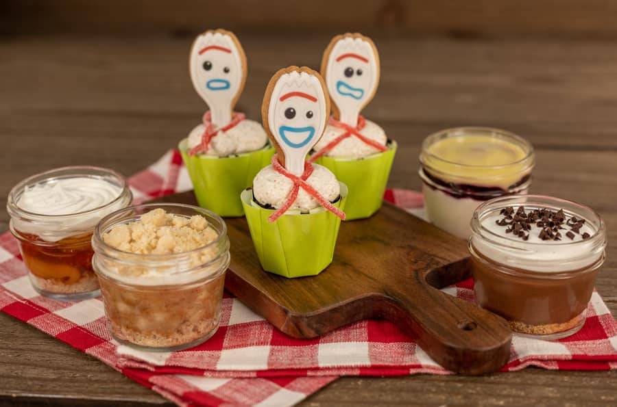 Cupcake à la Forky, Lemon and Blueberry Cheesecake, Billy’s Chocolate Silk Pie, Goat’s Apple Pie, and Gruff’s P