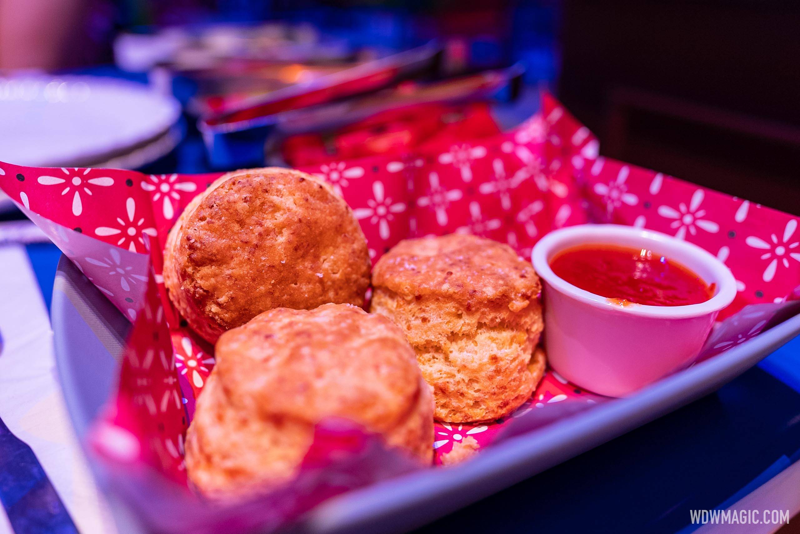 The Prospector’s Homemade Cheddar Biscuits with Sweet Pepper Jelly