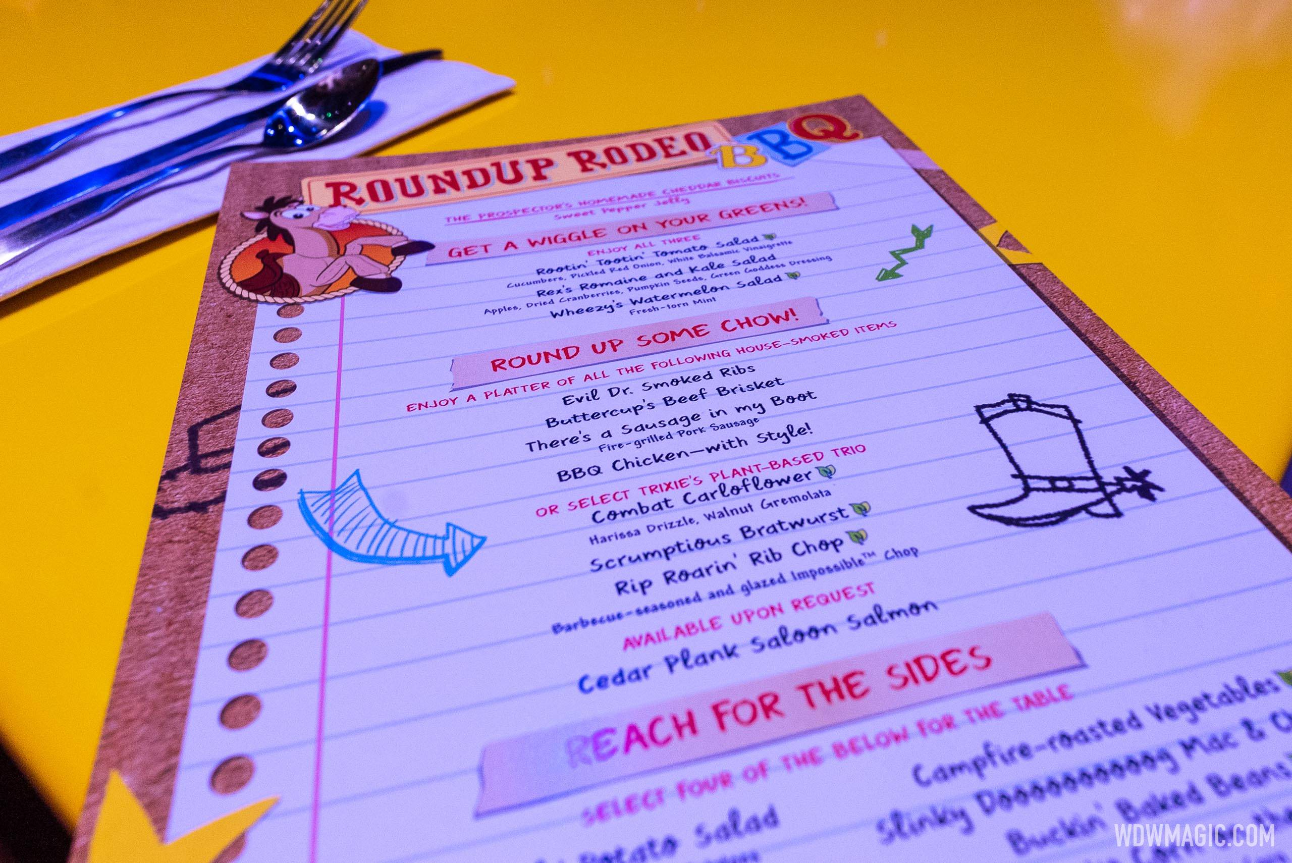 Roundup Rodeo BBQ menu