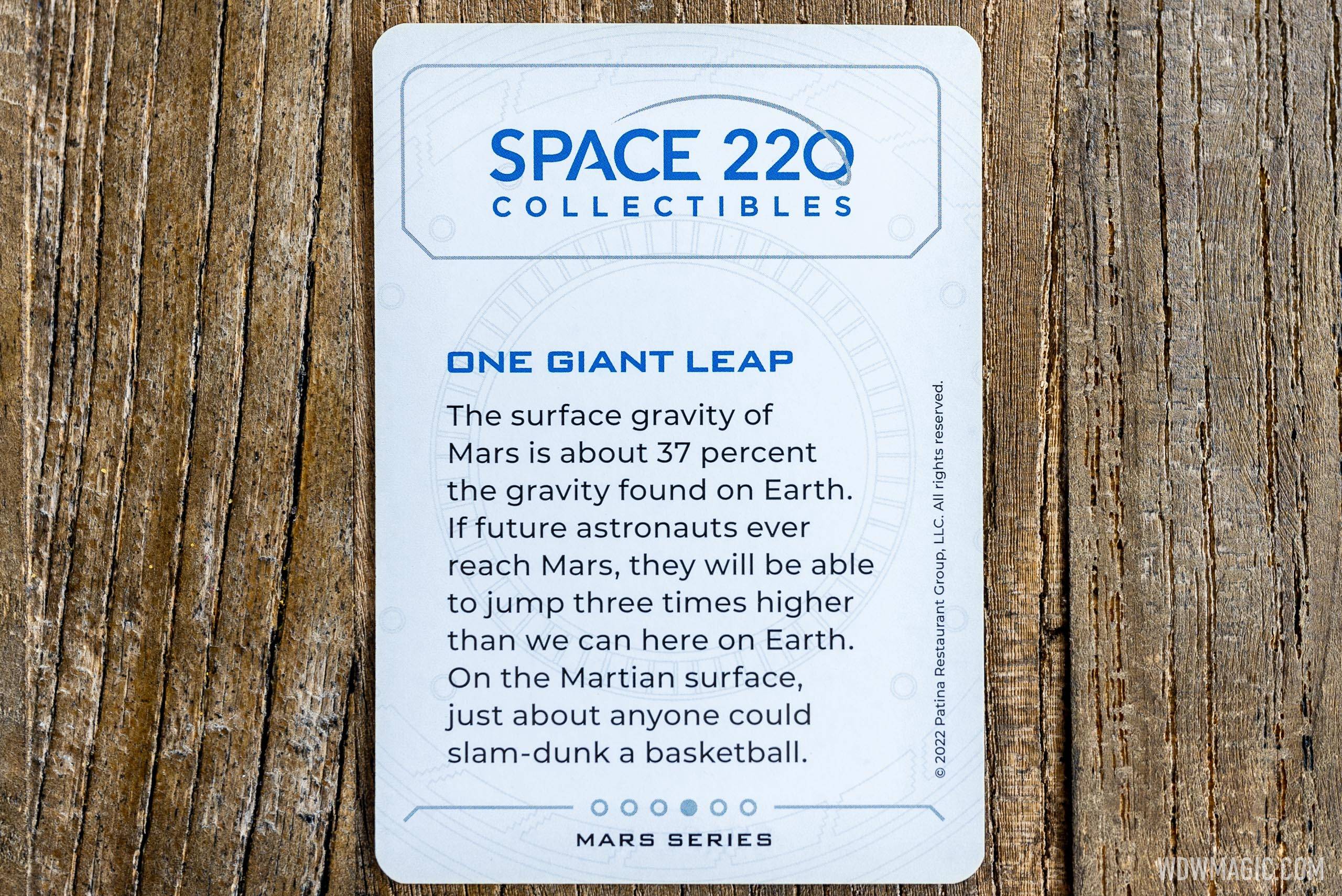 The back of each trading card contains space fun facts