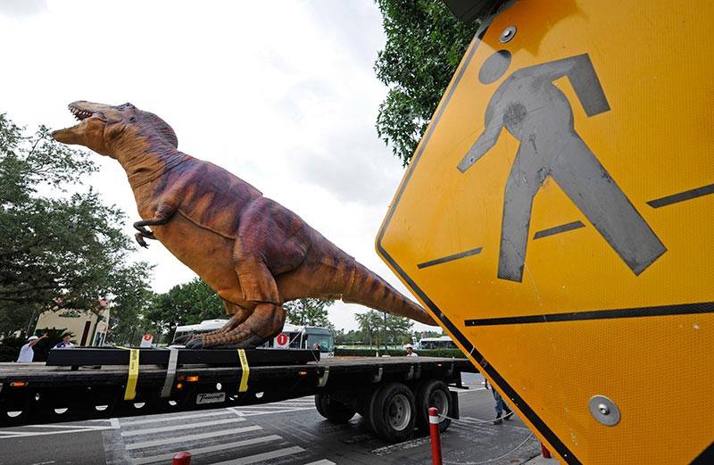 Interior show dinosaur gets delivered to T-Rex