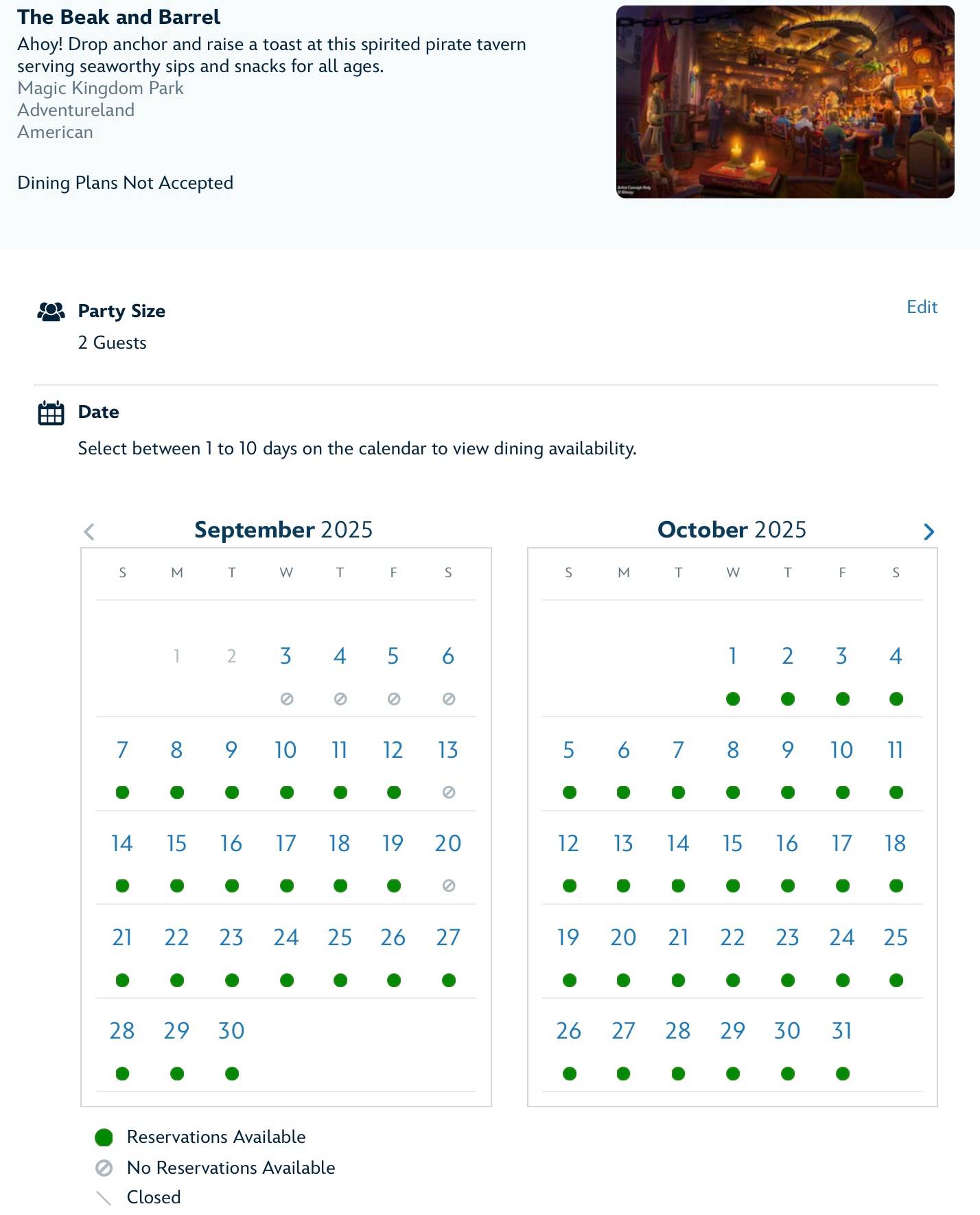 The Beak and Barrel Reservation Availability September 3 2025