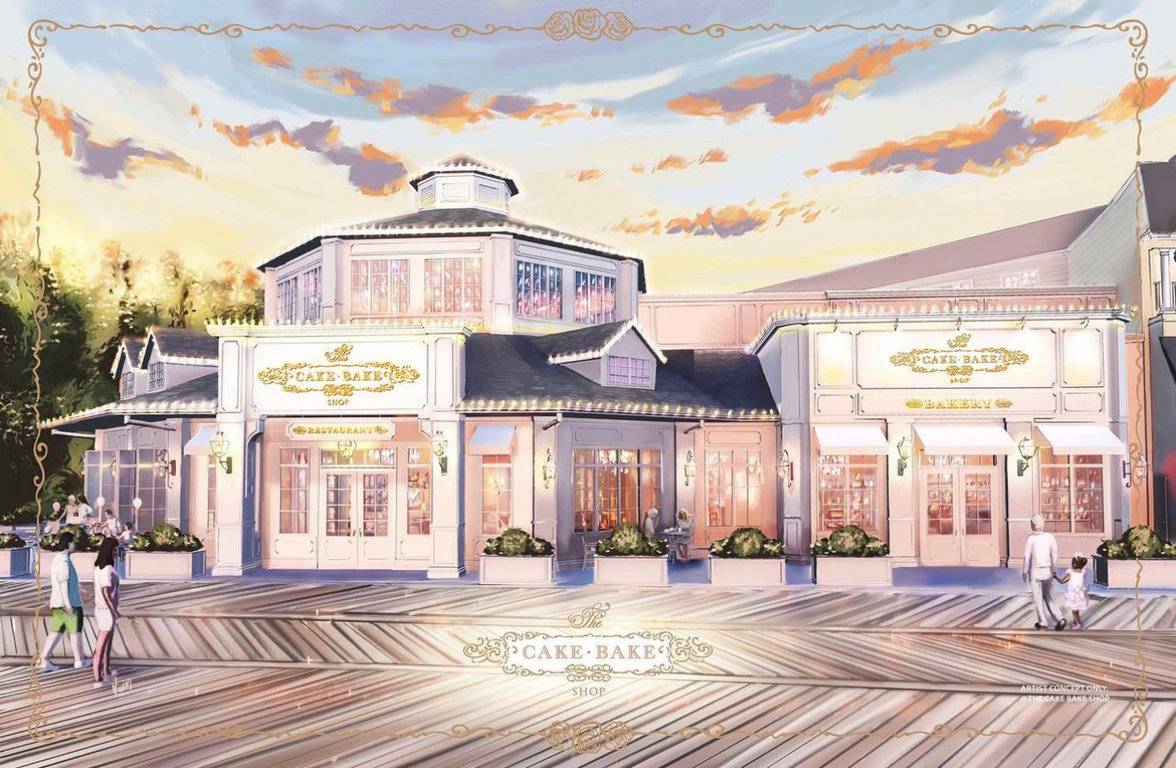 Concept art unveiled for 'The Cake Bake Shop by Gwendolyn Rogers' replacing the ESPN Club on Disney's BoardWalk