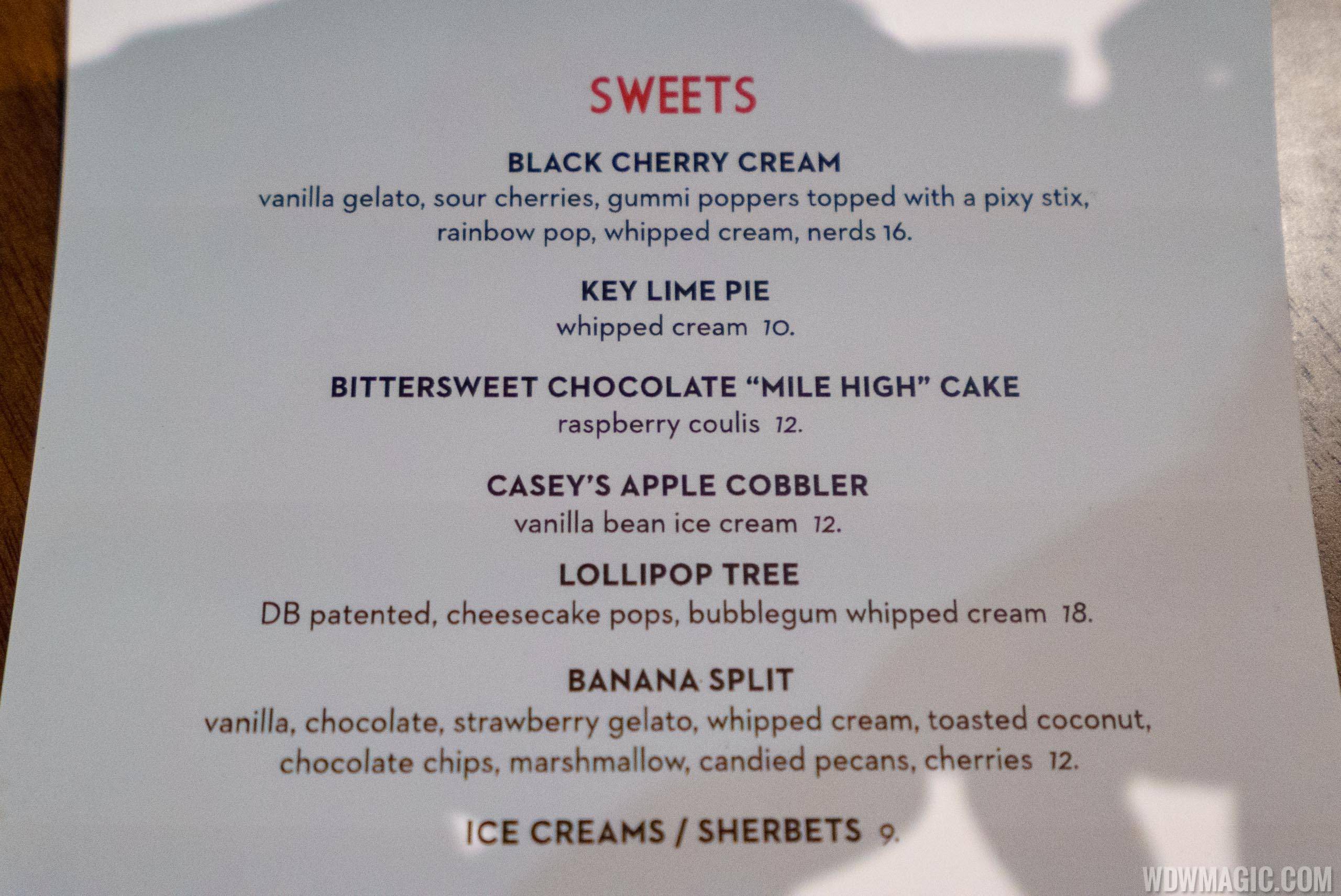 The Edison - Dessert menu
