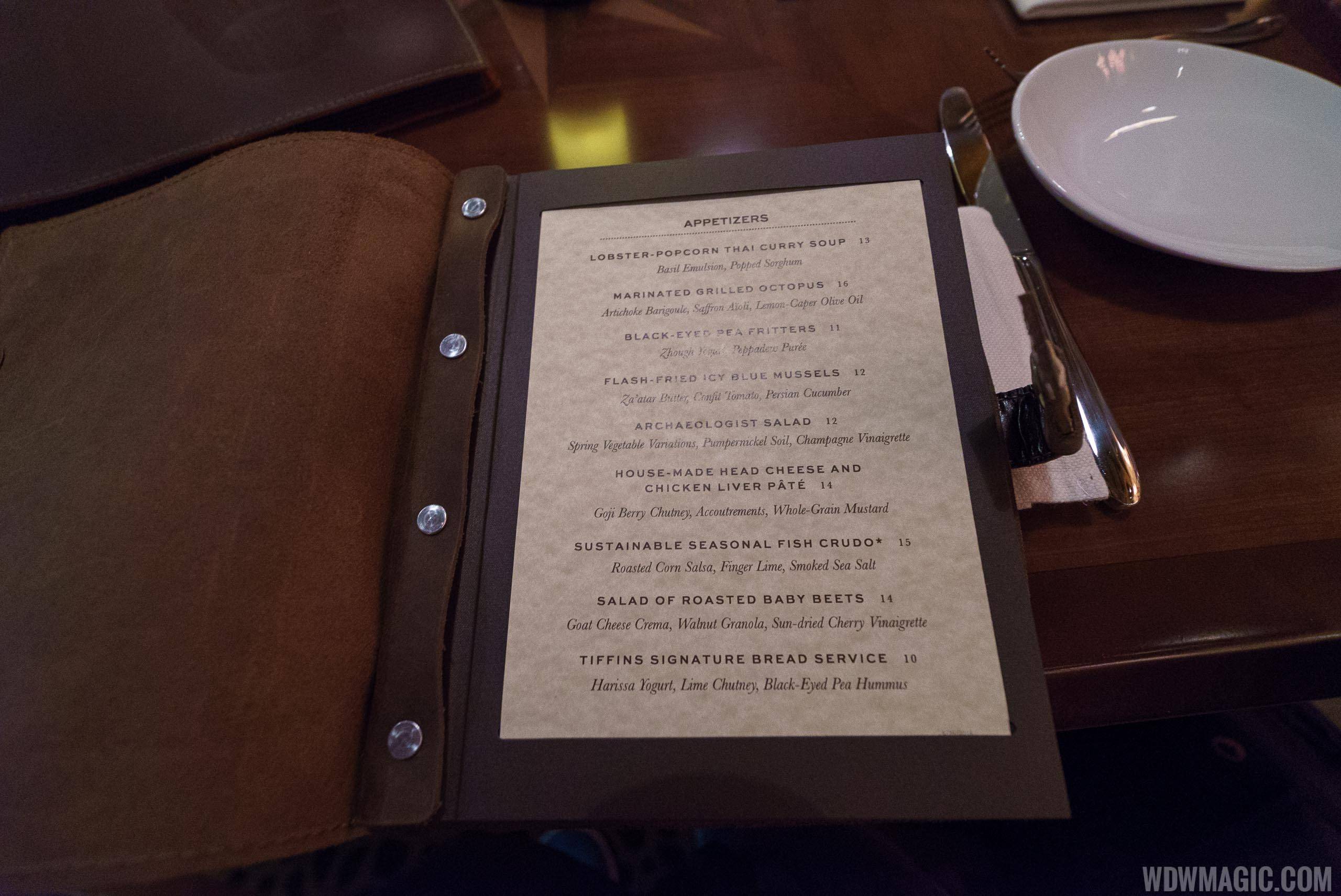 Tiffins - Leather bound menu
