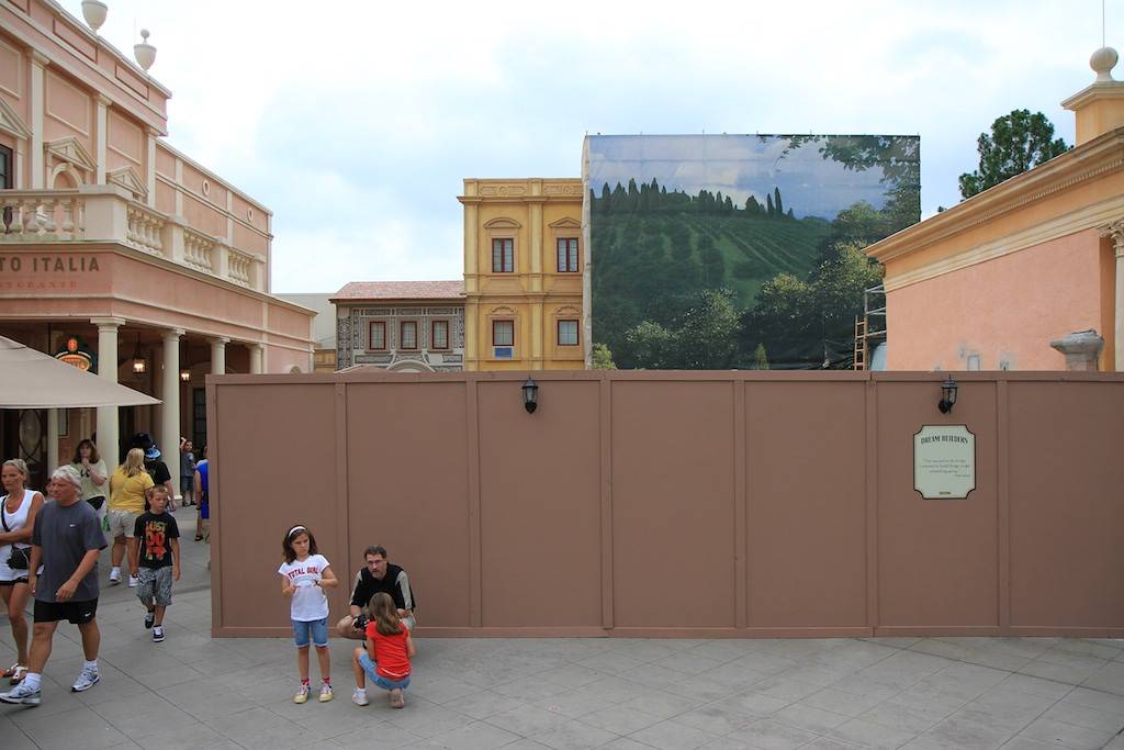 Construction wall partially down